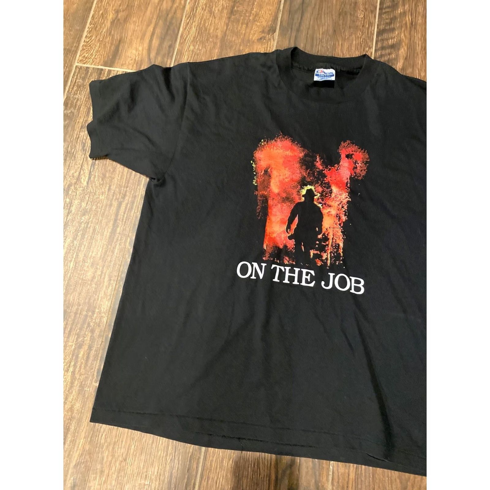Hanes Vintage Hanes 50/5” Shirt Size XL On The Job Single Stitch - Unisex Graphic Tee Black Size US XL / EU 56 / 4 - 3 Thumbnail