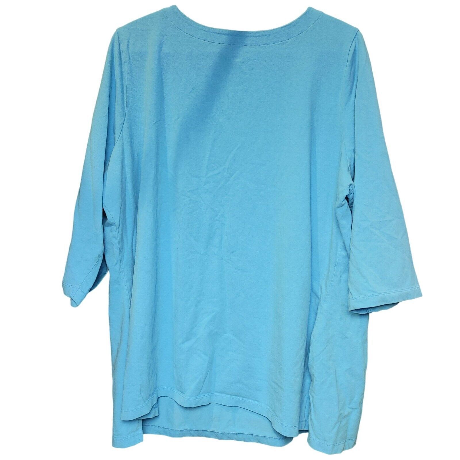 Other Jessica London Women's Blue 3/4 Sleeve V-Neck Top 22/24 Size 3XL / US 20-22 - 2 Thumbnail