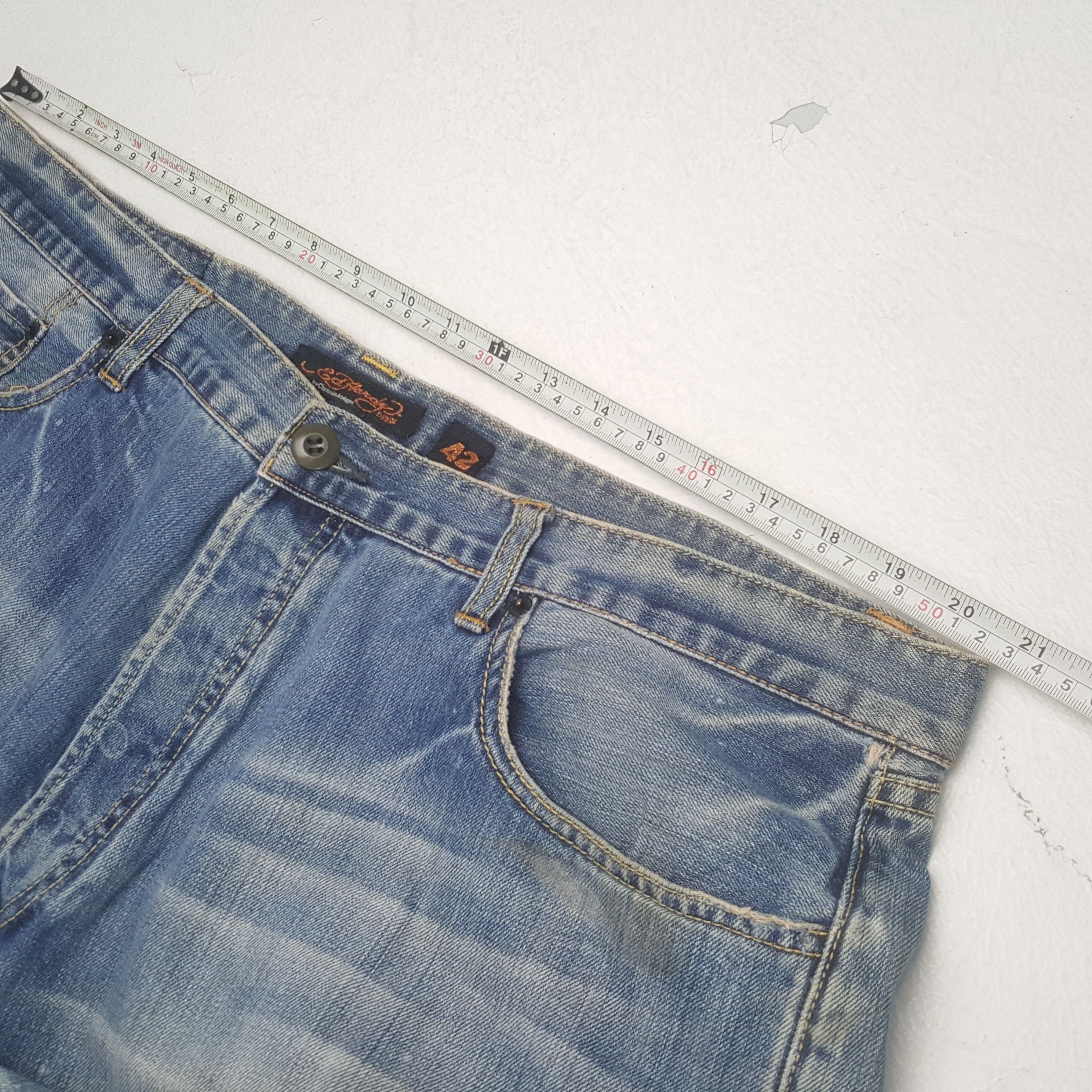 Christian Audigier × Ed Hardy × Vintage ED HARDY Fashion Designer Brand Streetwear Custom Art Jeans Size US 41 - 7 Thumbnail