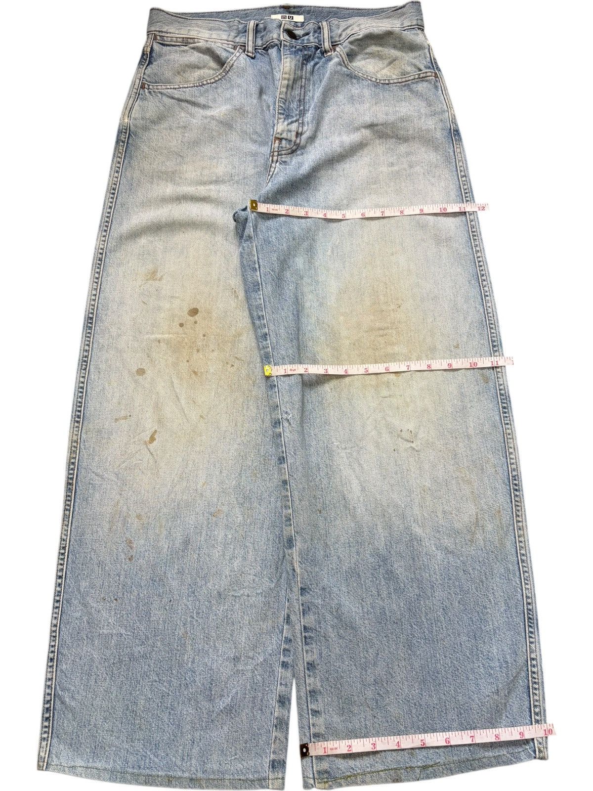 Lemaire × Uniqlo Vintage Uniqlo Lemaire Mud Wash Distress Baggy Jeans Size US 31 - 8 Thumbnail