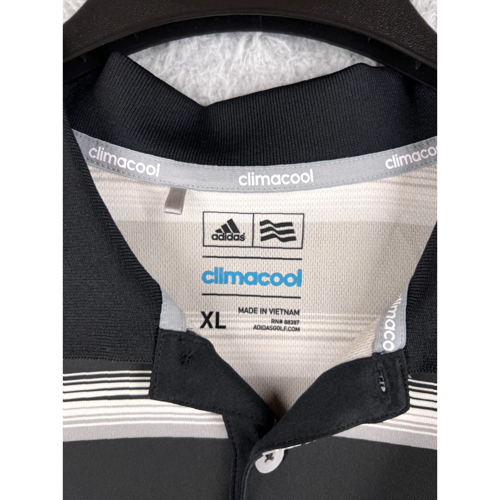 Adidas adidas Polo Shirt Mens XL Black White Striped Golf 100% Polyester Polo Shirt adidas Golf Polo Men Black White Striped 100% Polyester Size US XL / EU 56 / 4 - 6 Thumbnail