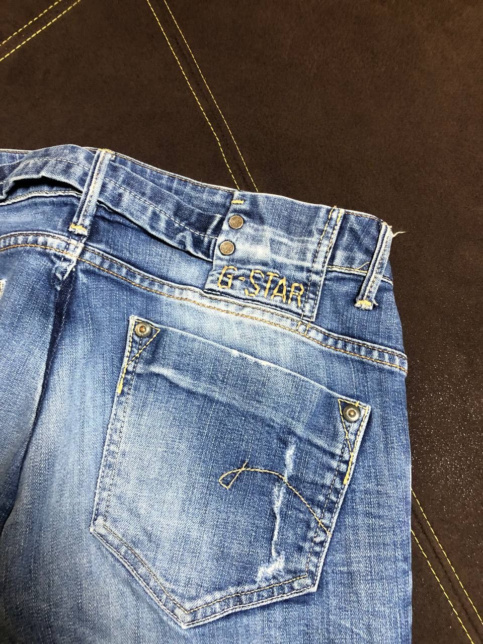 G-Star G Star Raw Jean Shorts Straight Denim Distressed Button Fly Size US 30 / EU 46 - 6 Thumbnail