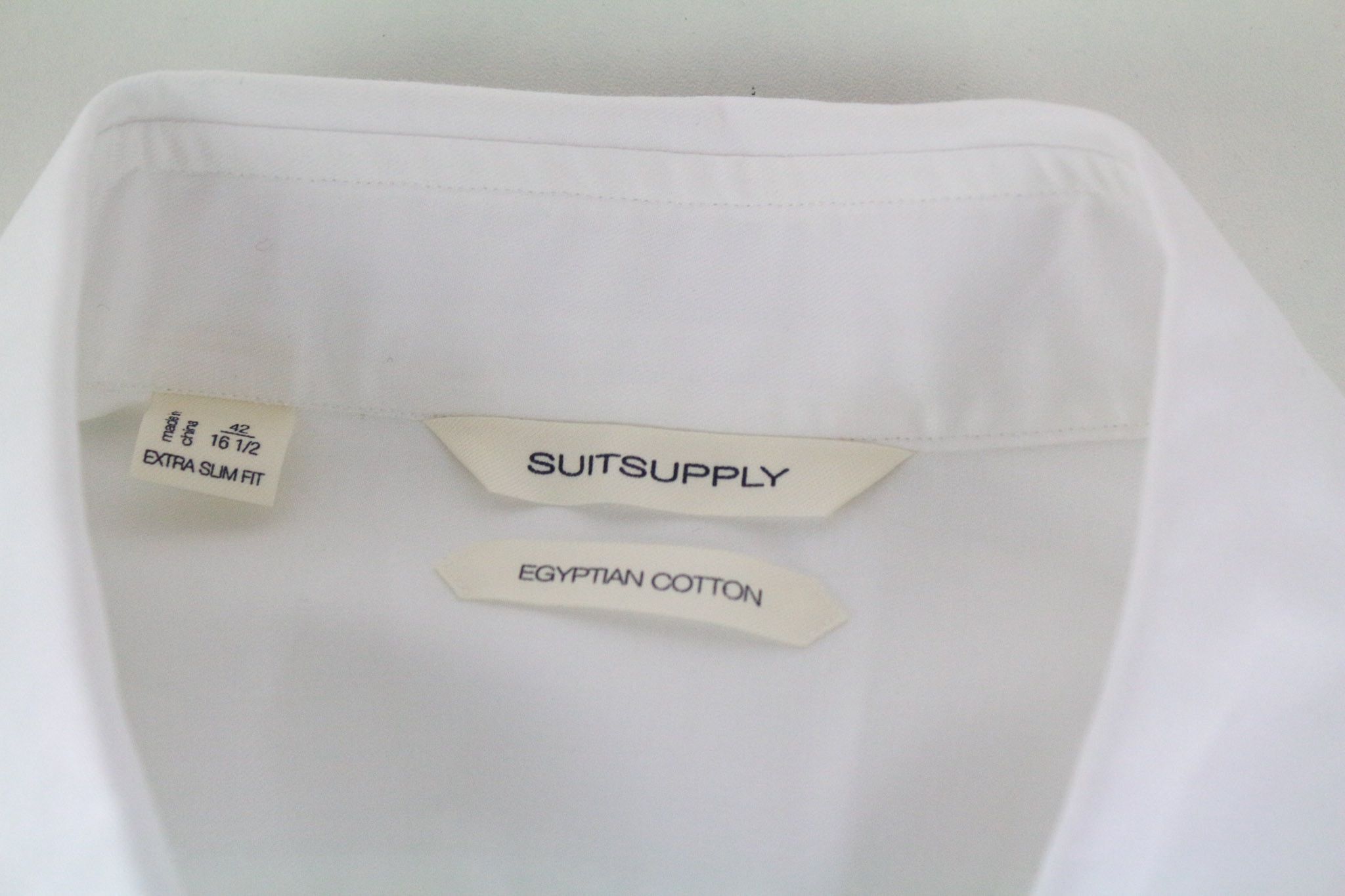 Suitsupply 42/16 1/2 Extra Slim White Cotton Cutaway 72674 Size 42R - 13 Thumbnail