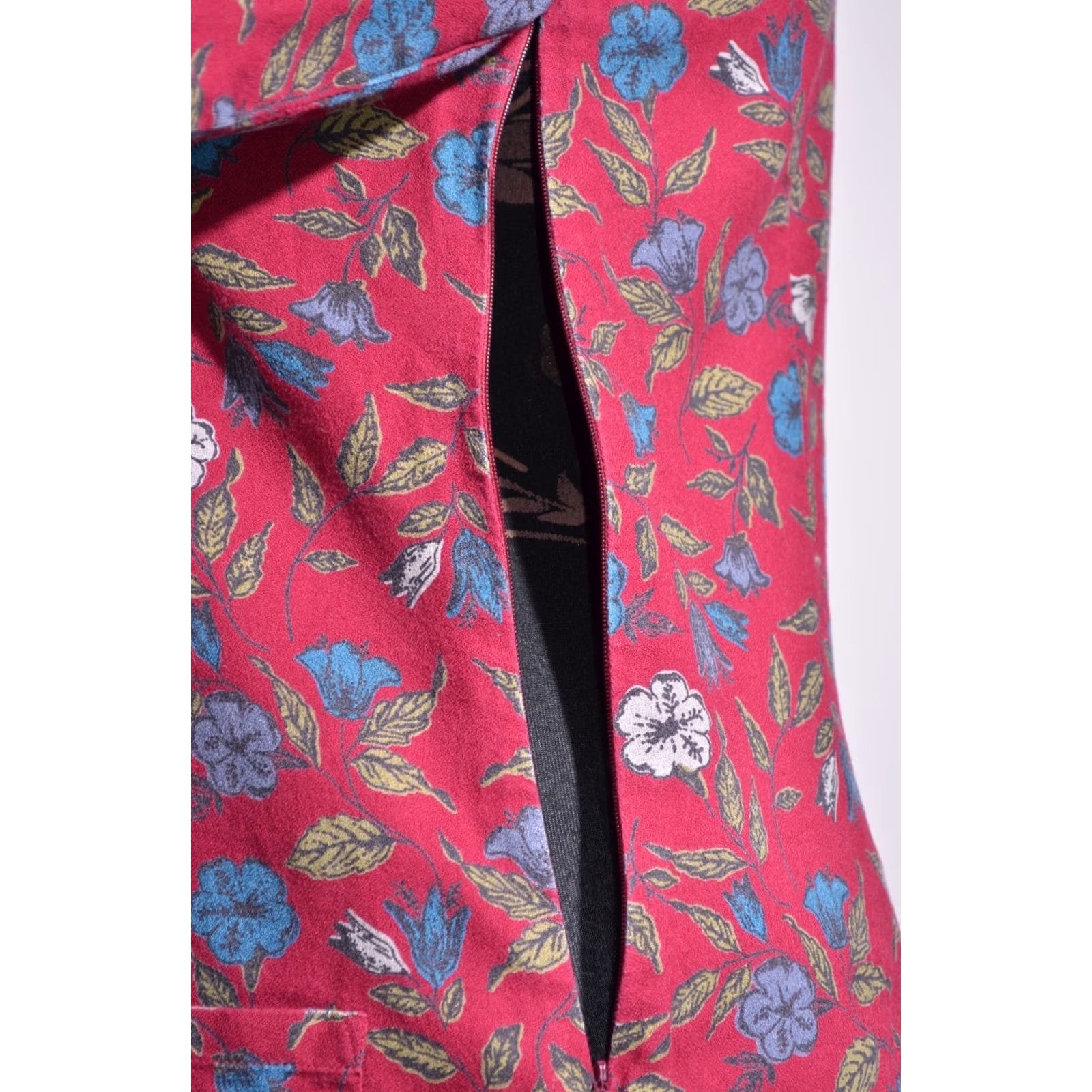 Vintage Seasalt Dress Flower Print Pockets Size UK10, Red, Knee Length, Long Sleeve A-Line, Boat Neck, 100% Cotton, Casual, Womens, Vintage? No Size L / US 10 / IT 46 - 4 Thumbnail