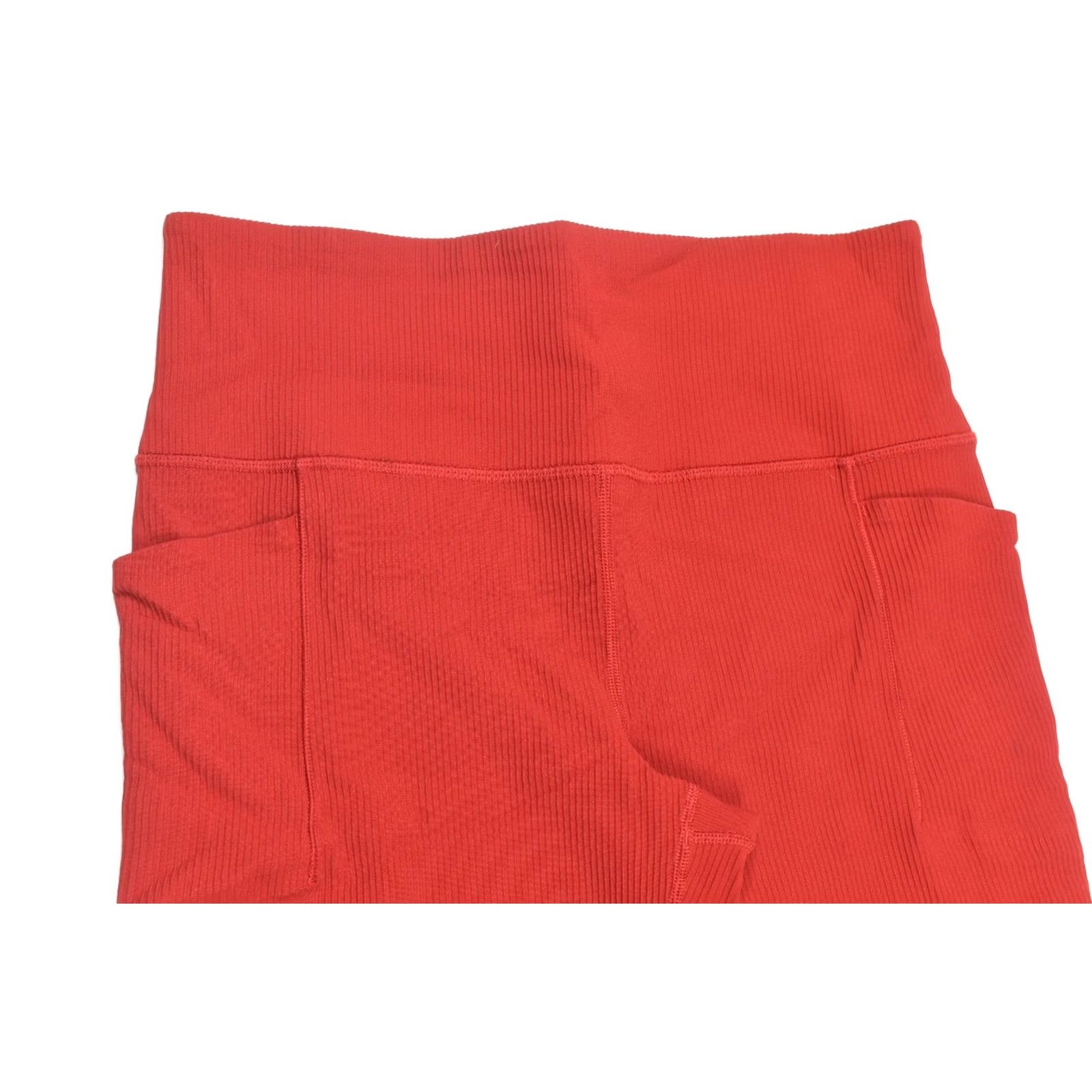 Athleta Athleta Salutation Stash Ribbed Flare Leggings Red Pull-On Stretch Womens Large L Red Flared Yoga Athletic Athleisure Pants Size 36" / US 14 / IT 50 - 3 Thumbnail
