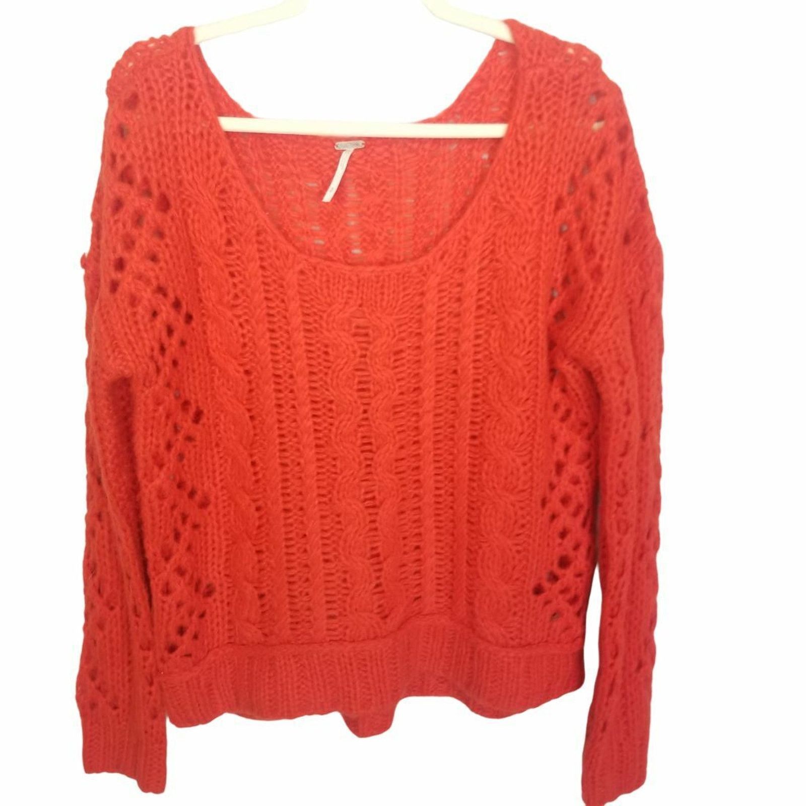 Free People Free People Womens Open Cable Knit Wool Mohair Sweater Boho Size S / US 4 / IT 40 - 1 Thumbnail