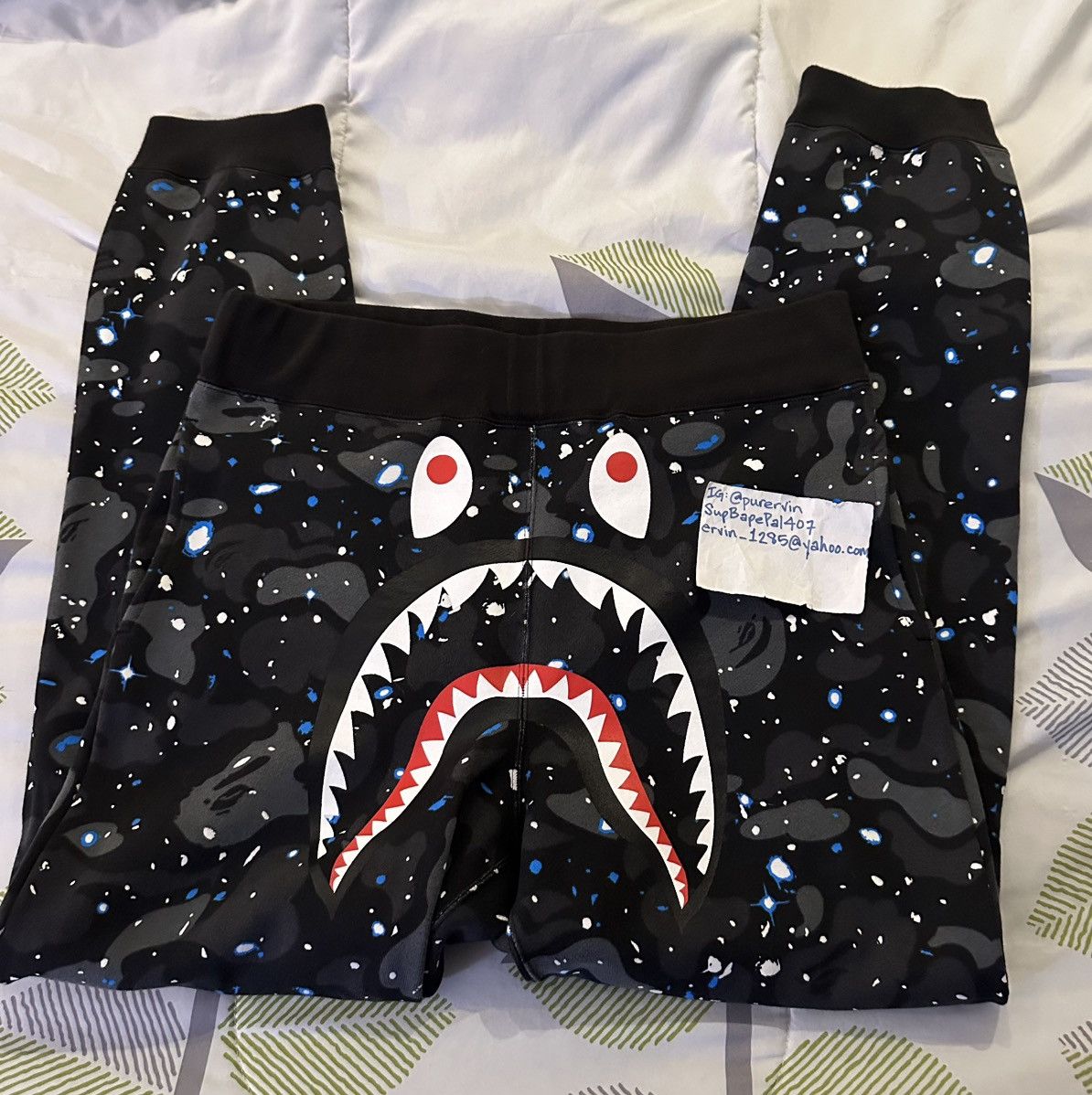 Bape Shark Sweatpants Space Camo Slim Fit XL Size US 36 / EU 52 - 7 Thumbnail