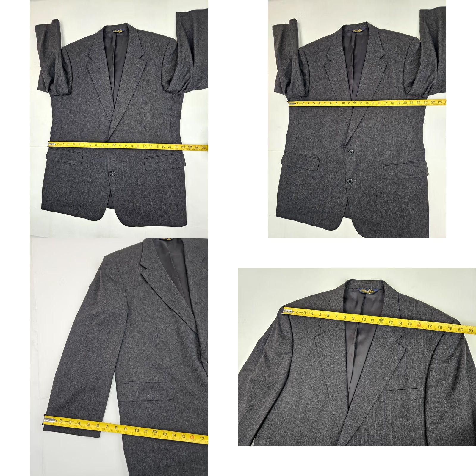 Brooks Brothers Brooks Brothers Coat Men 46R Virgin Wool Charcoal Shadow Pinstripe Woven Suit Size 46R - 8 Thumbnail