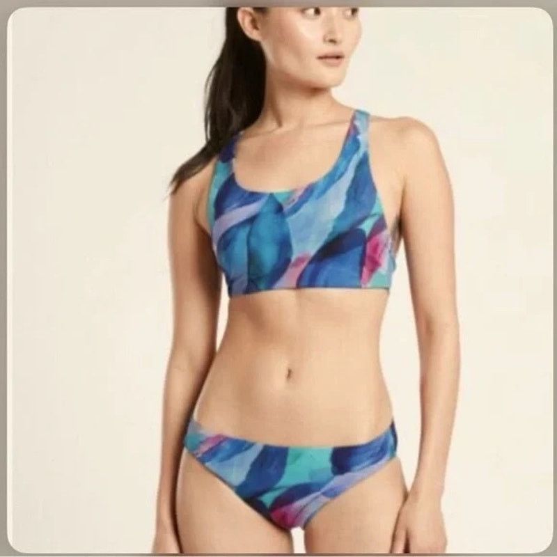 Athleta Athleta 2pc Med Malibu Bikini Top Bottom Make Splash 981519 Size ONE SIZE - 1 Thumbnail
