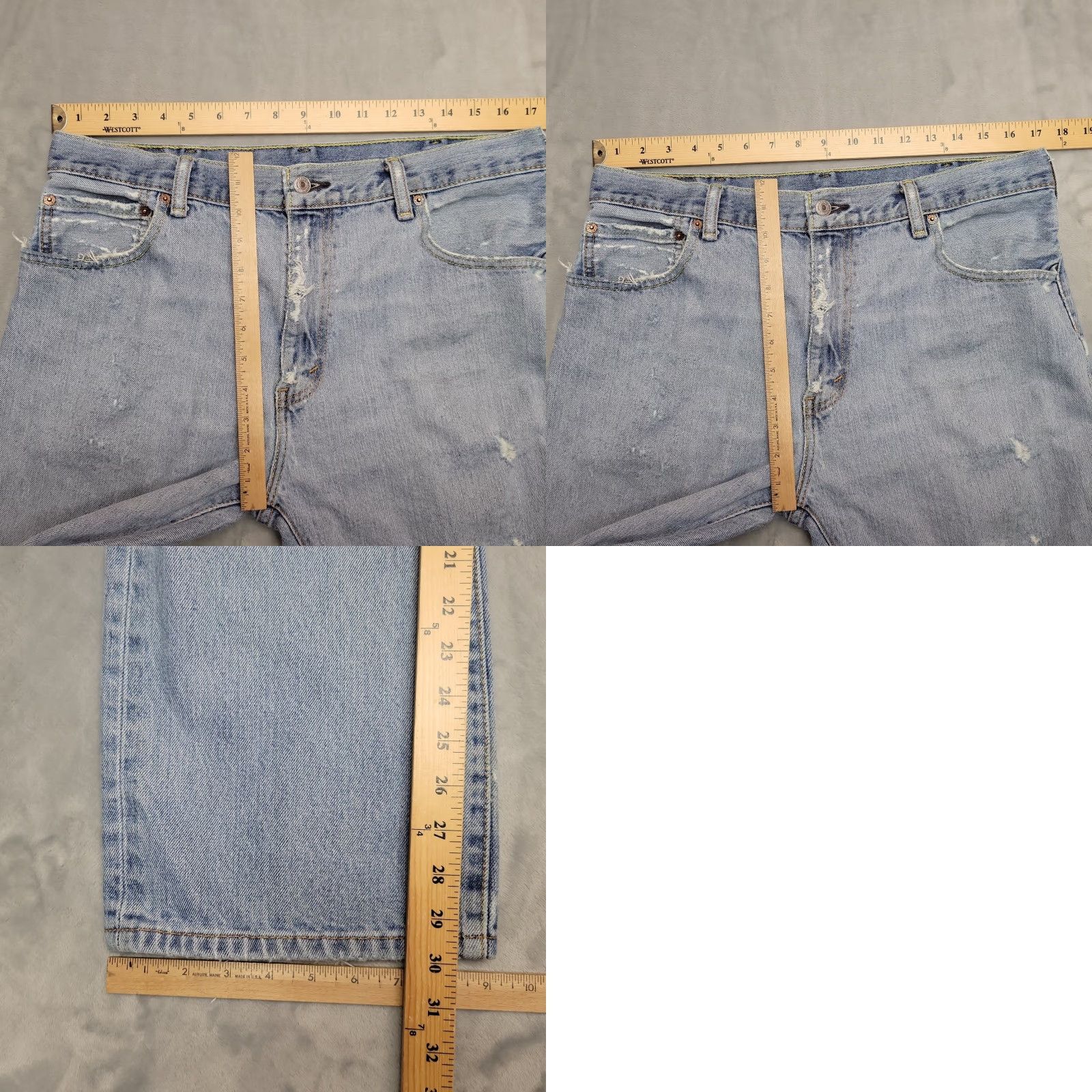 Levi's VINTAGE Levi's 517 Jeans Mens 35x30 Blue Denim 100% Cotton Bootcut Comfort Pants Regular Fit Waist 34 Inseam 30 Zip Mens USA Classic Size US 35 - 9 Thumbnail