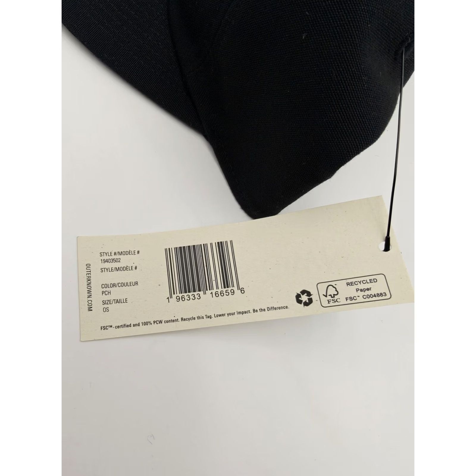 Outerknown Outerknown Hat Mens One Size Black Cap Strap Back Recycled Polyester Baseball Size ONE SIZE - 5 Thumbnail
