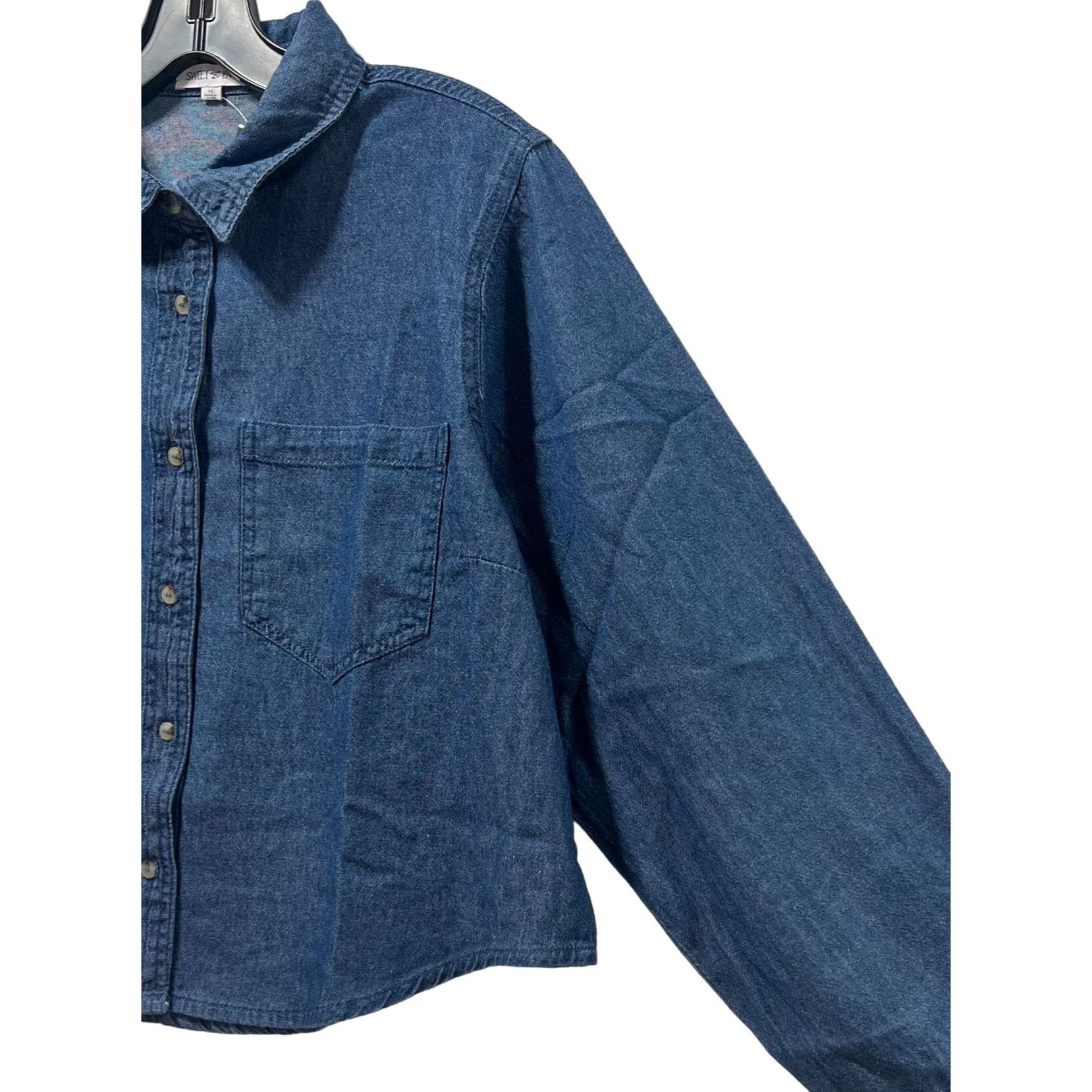 Other Sweet Envy- Women's Chambray Long Sleeve Button Down Shirt W Size M / US 6-8 / IT 42-44 - 14 Thumbnail