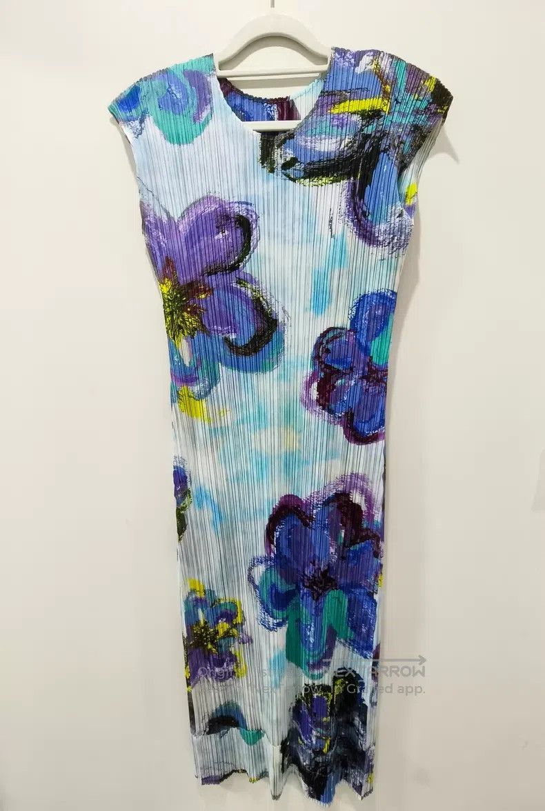 Issey Miyake Issey Miyake Oil Painting Floral Dress Size L / US 10 / IT 46 - 1 Thumbnail