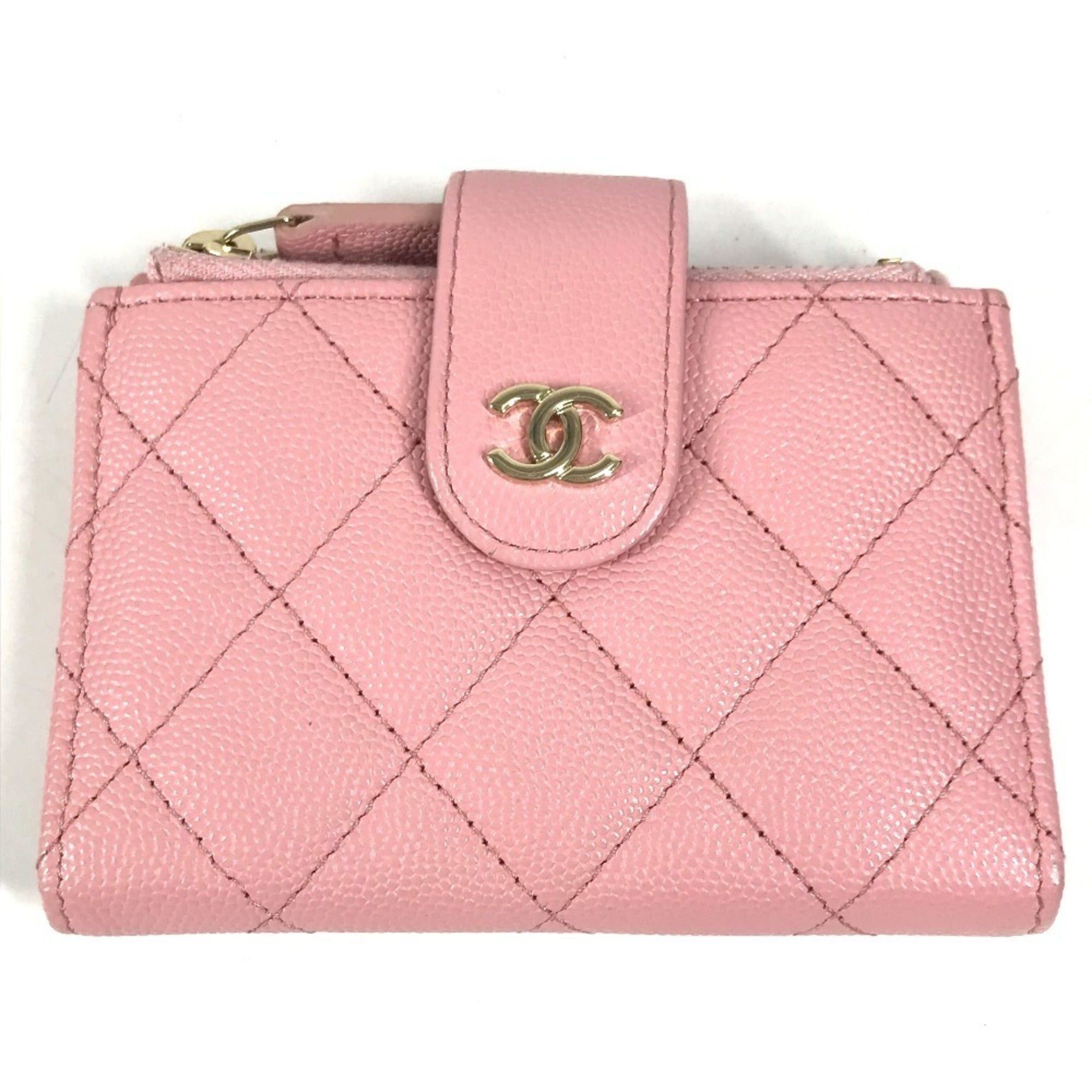 Chanel CHANEL AP1928 CC Coco Mark Logo Quilted Matelassé Double Zip Business Card Holder/Card Case Compact Wallet Holder Pass Coin Purse Wallet/Coin Caviar Leather Men's Women's Pink Size ONE SIZE - 1 Thumbnail