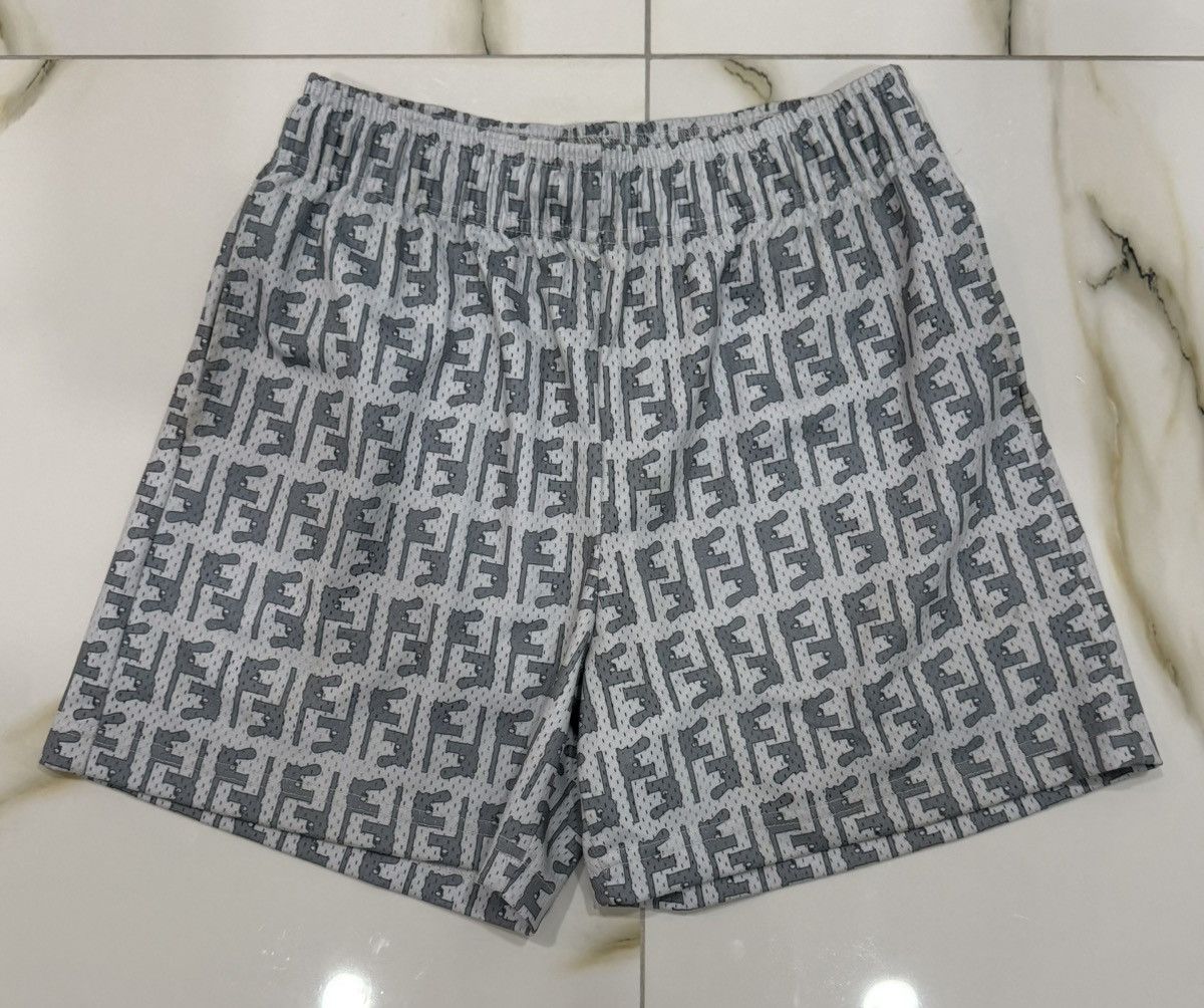 Bravest Studios Bravest Studios “Fendi” Gun White Mesh Shorts Size Medium Size US 32 / EU 48 - 1 Thumbnail