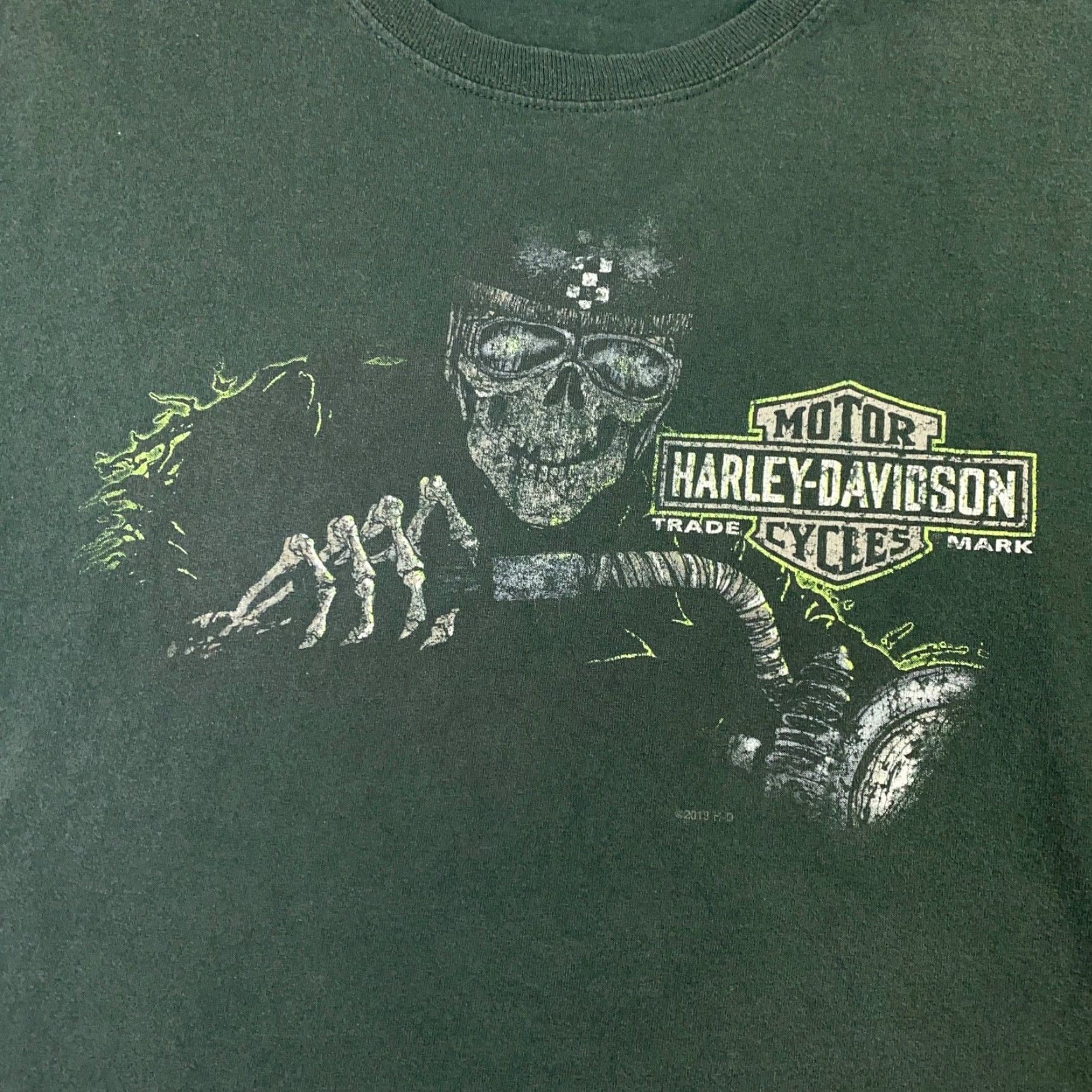 Harley Davidson Harley-Davidson Mens Shirt 2XL Green Crew Neck Short Sleeve T-Shirt Western Reserve Mentor OH Graphic Print Hanes Beefy-T Size US XXL / EU 58 / 5 - 2 Thumbnail