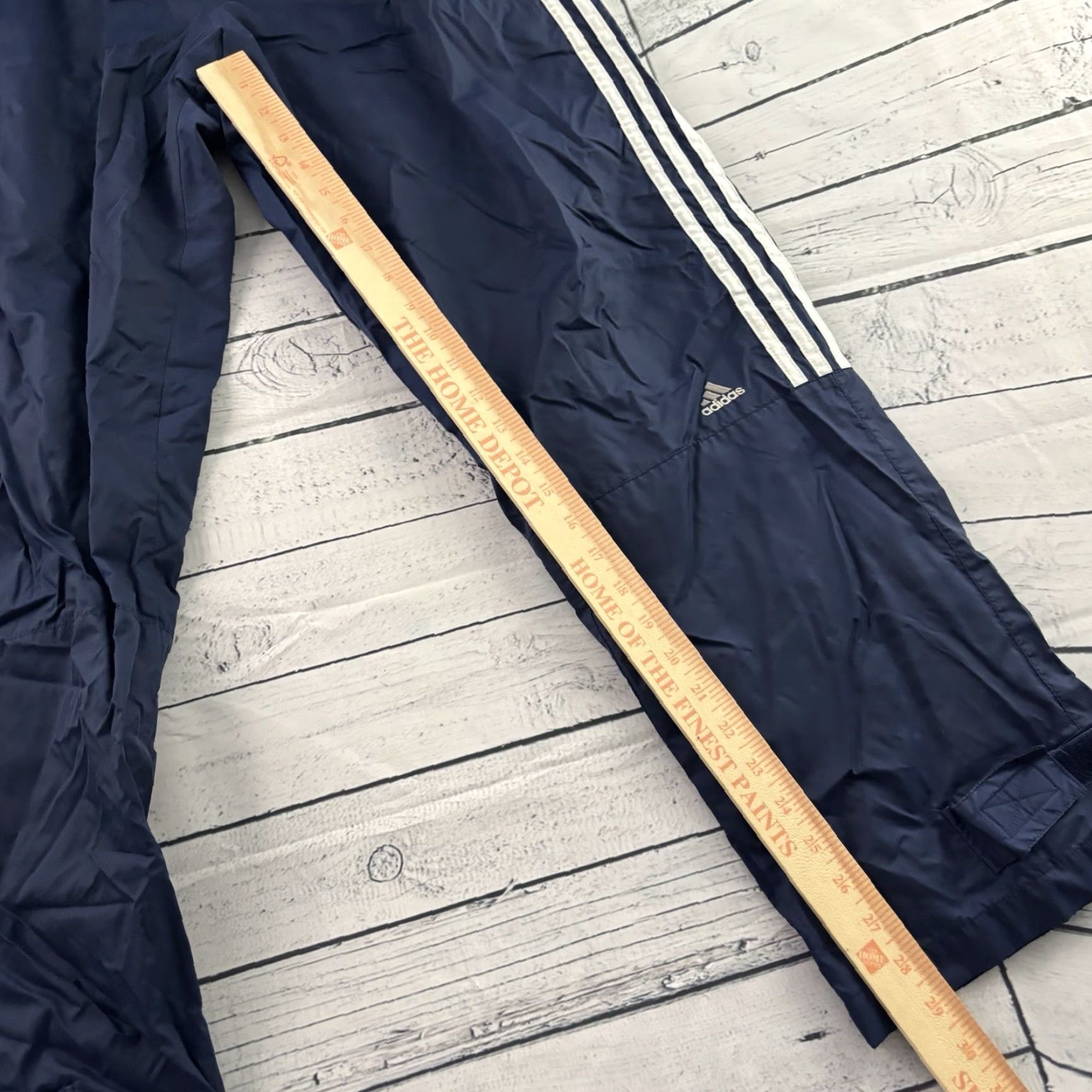 Adidas VINTAGE adidas 3 Stripe Lined Track Pants Men's Large Blue Track Pants Mens L Blue 3 Stripe Size US 33 - 2 Thumbnail