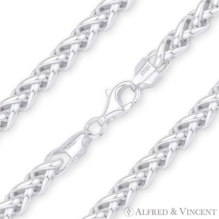 Other Wheat Link Spiga Chain Necklace in .925 Sterling Silver Size ONE SIZE - 1 Thumbnail