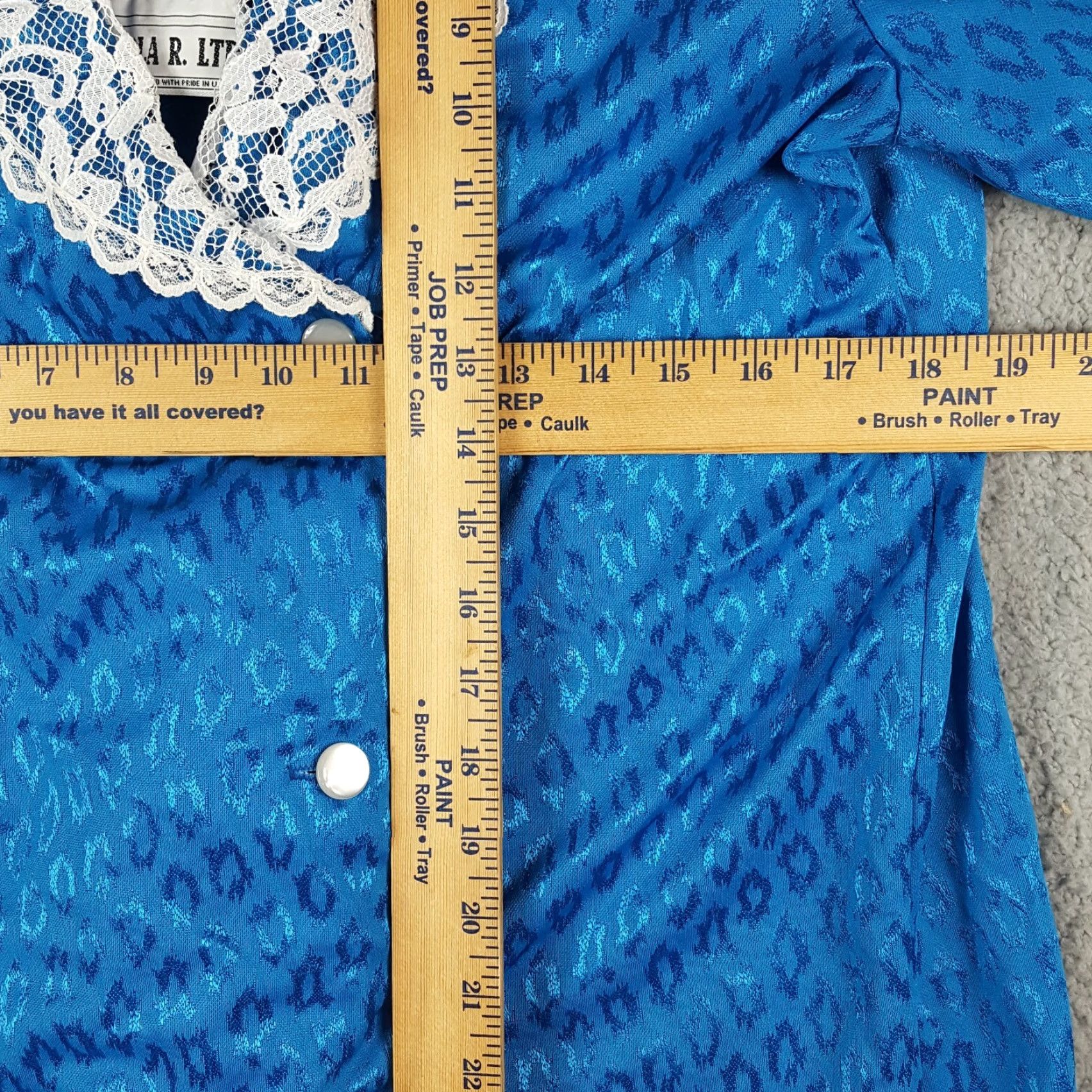 Vintage VINTAGE Vintage 80s Cocktail Art Deco Maxi Women's Size 18 Drop Waist Satin 70s Dress Blue Polyester Marla R Ltd Dress Size XXL / US 16-18 / IT 52-54 - 5 Thumbnail