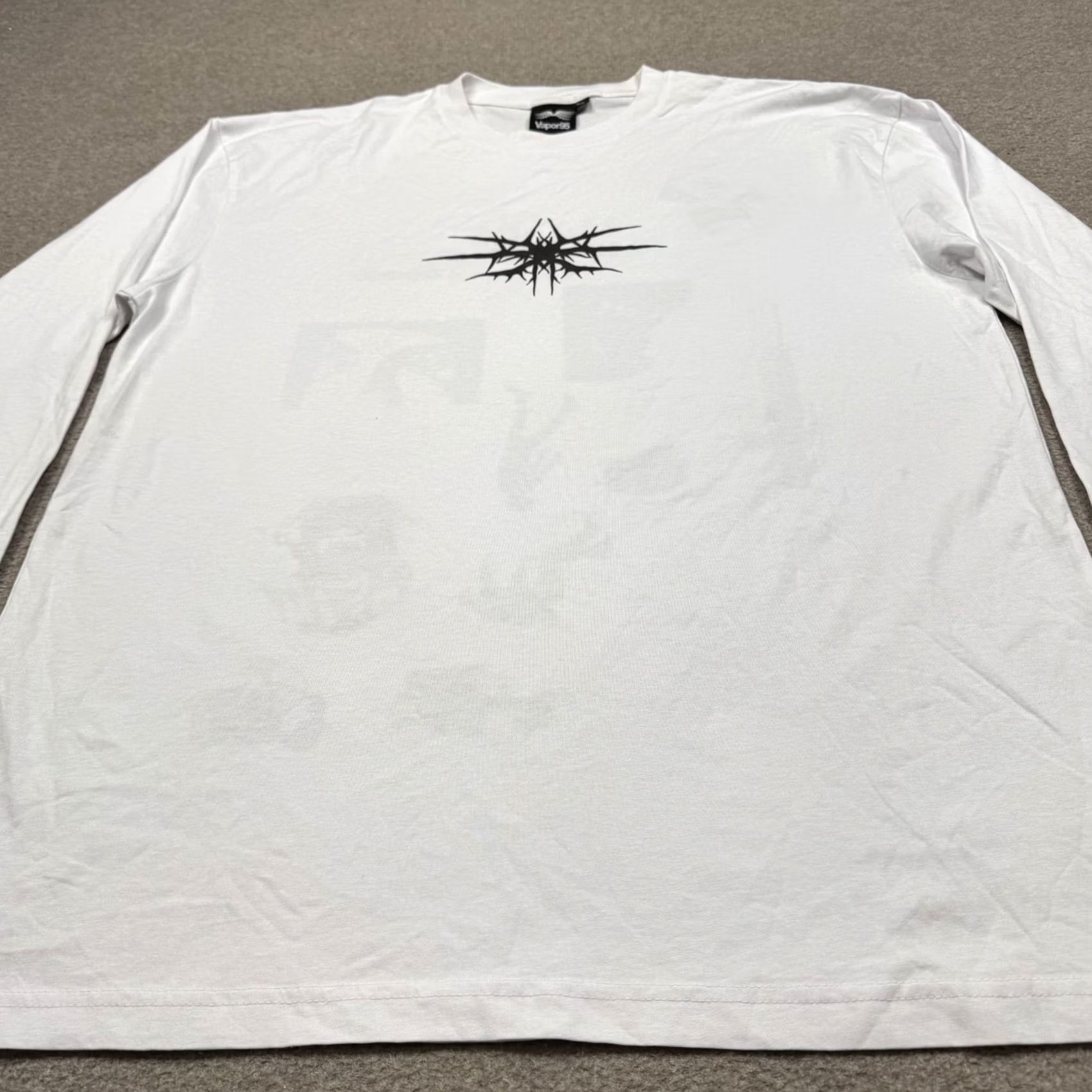 Vintage Vapor95 Shirt XL White Long Sleeve Crew Neck Graphic Tee Streetwear 90s Mens Size US XL / EU 56 / 4 - 4 Thumbnail