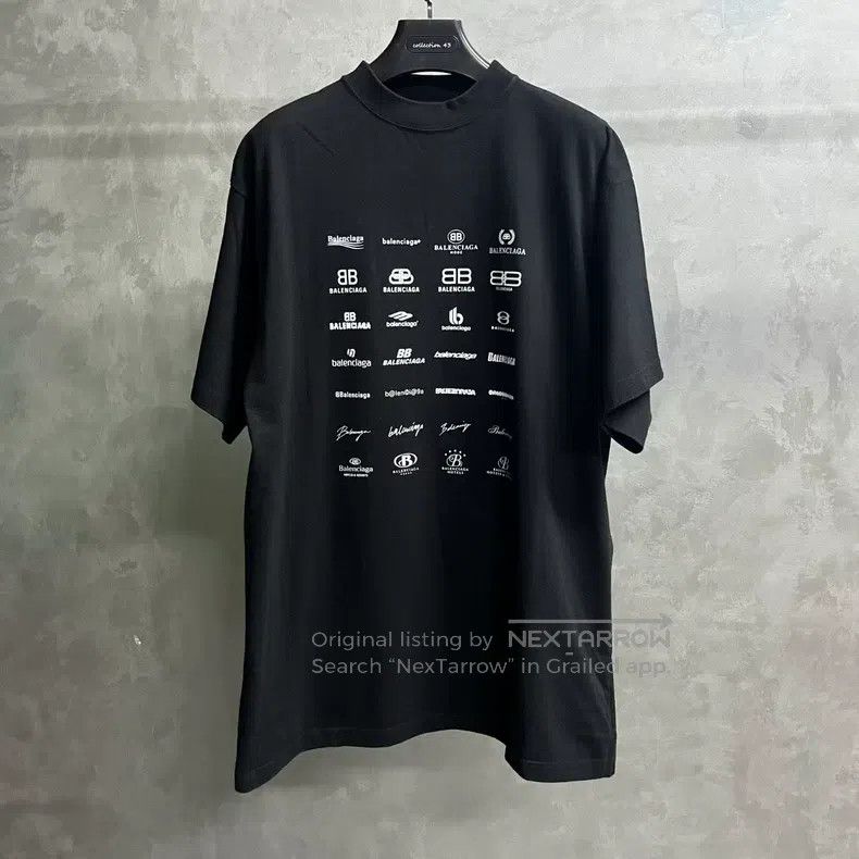 Balenciaga Balenciaga Black Letter Logo Print Short Sleeve T-Shirt Size US M / EU 48-50 / 2 - 1 Thumbnail