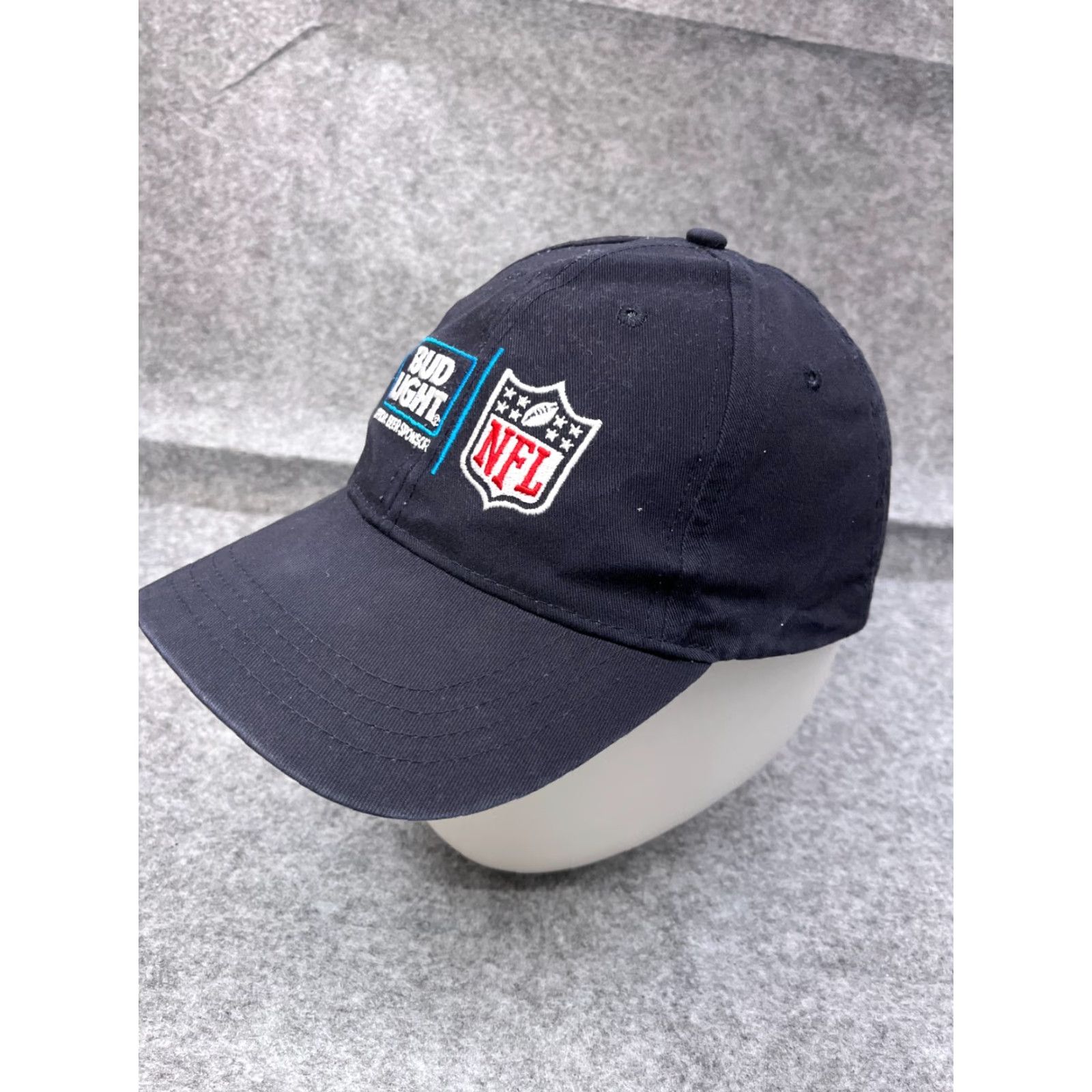 Budweiser Budweiser NFL Sponsor Hat Cap Snap Back Adult Blue White Bud Light Vendor Unifor Hat Cap Navy Blue White Vintage No N/A Size ONE SIZE - 4 Thumbnail