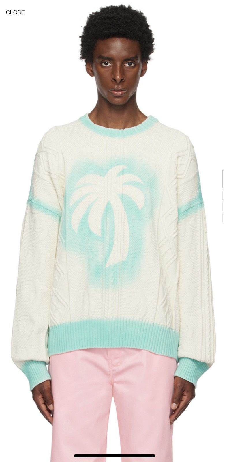 Palm Angels Palm Angels Off White Sprayed Palm Sweater Grailed