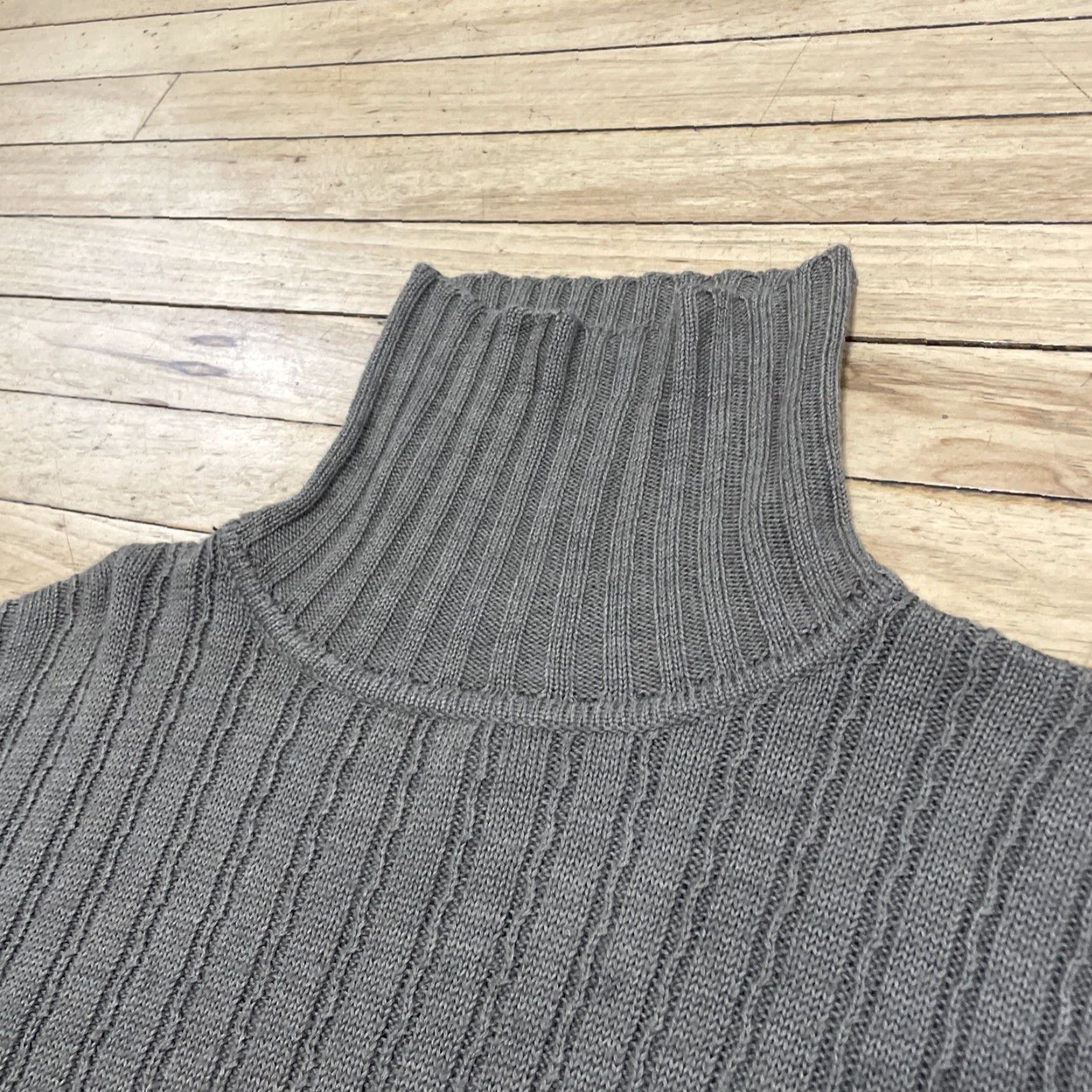 Vintage VINTAGE Tribeca 90s/y2k Brown Wool Turtleneck Sweater XXL Ribbed Knit Pullover Mulher? Size XXL / US 16-18 / IT 52-54 - 4 Thumbnail