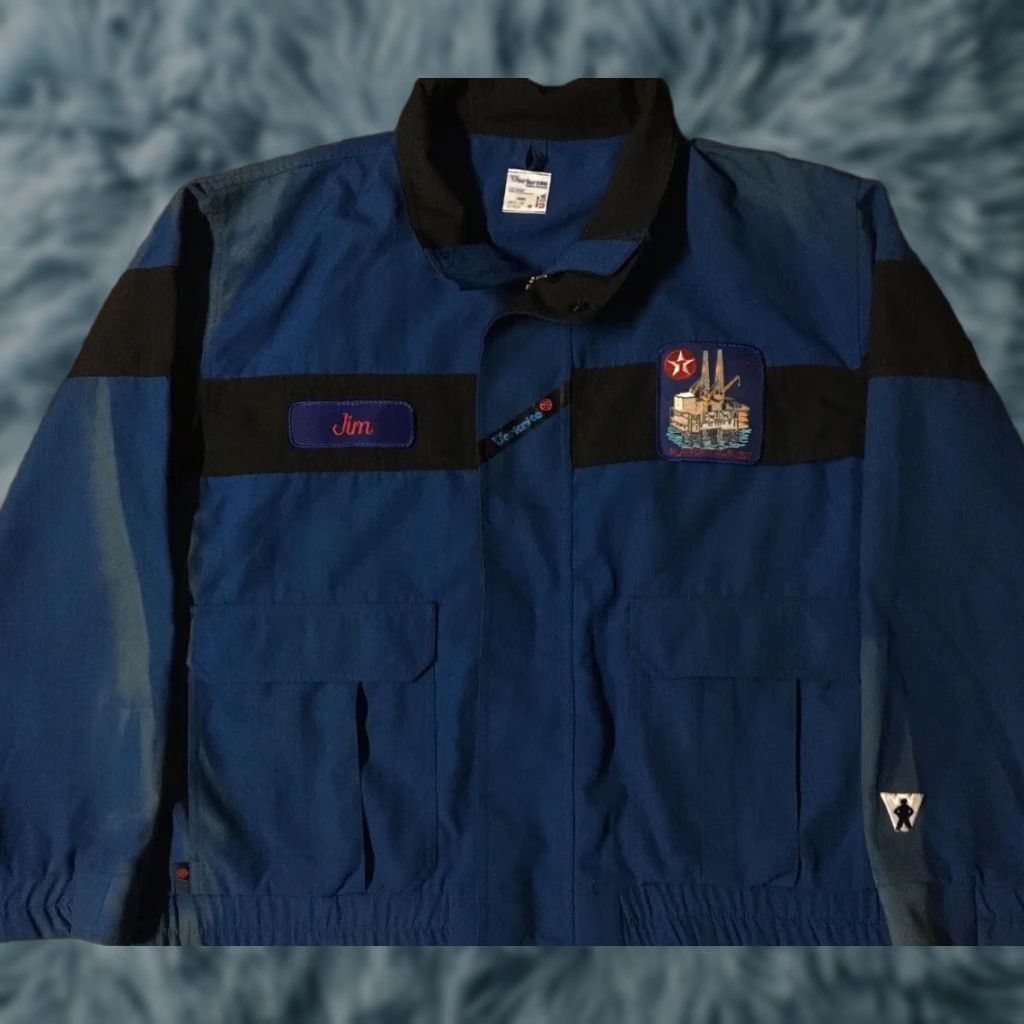 Vintage Vtg Texaco Platform Harvest Oil Rig Worker Faded Jacket L Talon Zip Gas Station Bomber Jacket Men Blue 80s 90s Grunge USA Oil Worker Trucker Size US L / EU 52-54 / 3 - 1 Thumbnail