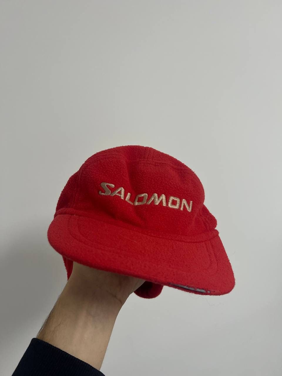 Salomon Vintage Salomon Fleece Cap Outdoor Hat Travel Red Unisex Size ONE SIZE - 4 Thumbnail