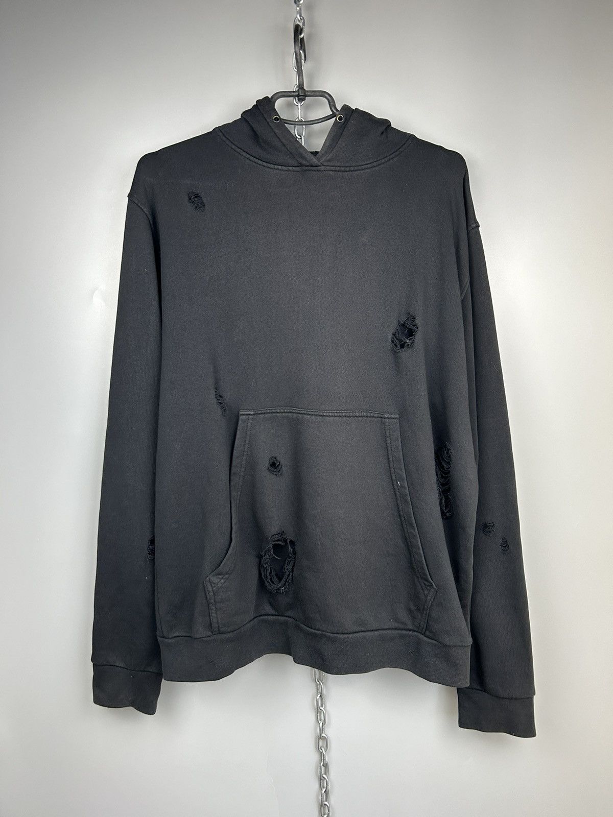 Designer × Sandro Modern Sandro Black Blank Thrashed Hoodie Size US M / EU 48-50 / 2 - 1 Thumbnail