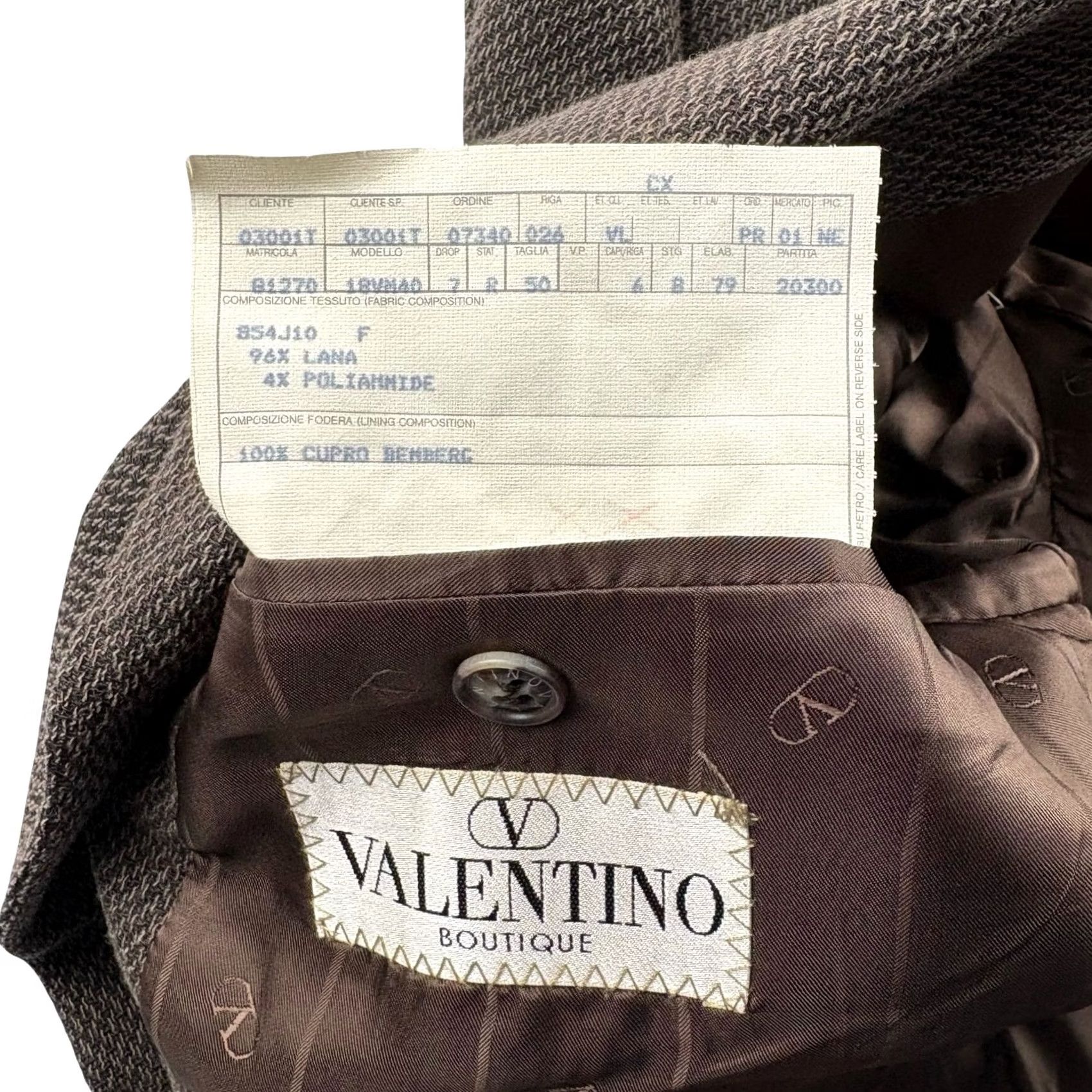 Valentino VTG Valentino Blazer Jacket Brown Wool/Polyester 4-Button Double-Vented Single-Breasted 40R Mens Vintage Clothing Size 40R - 3 Thumbnail