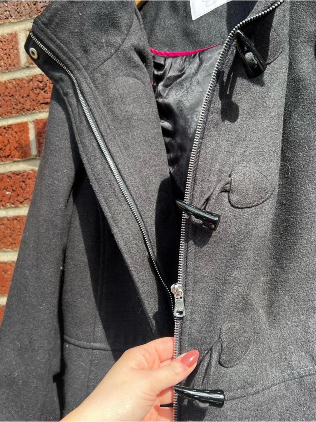 Other Jessica Simpson Gray Wool Like Button Full Zip Pea Coat Size XL / US 12-14 / IT 48-50 - 6 Thumbnail