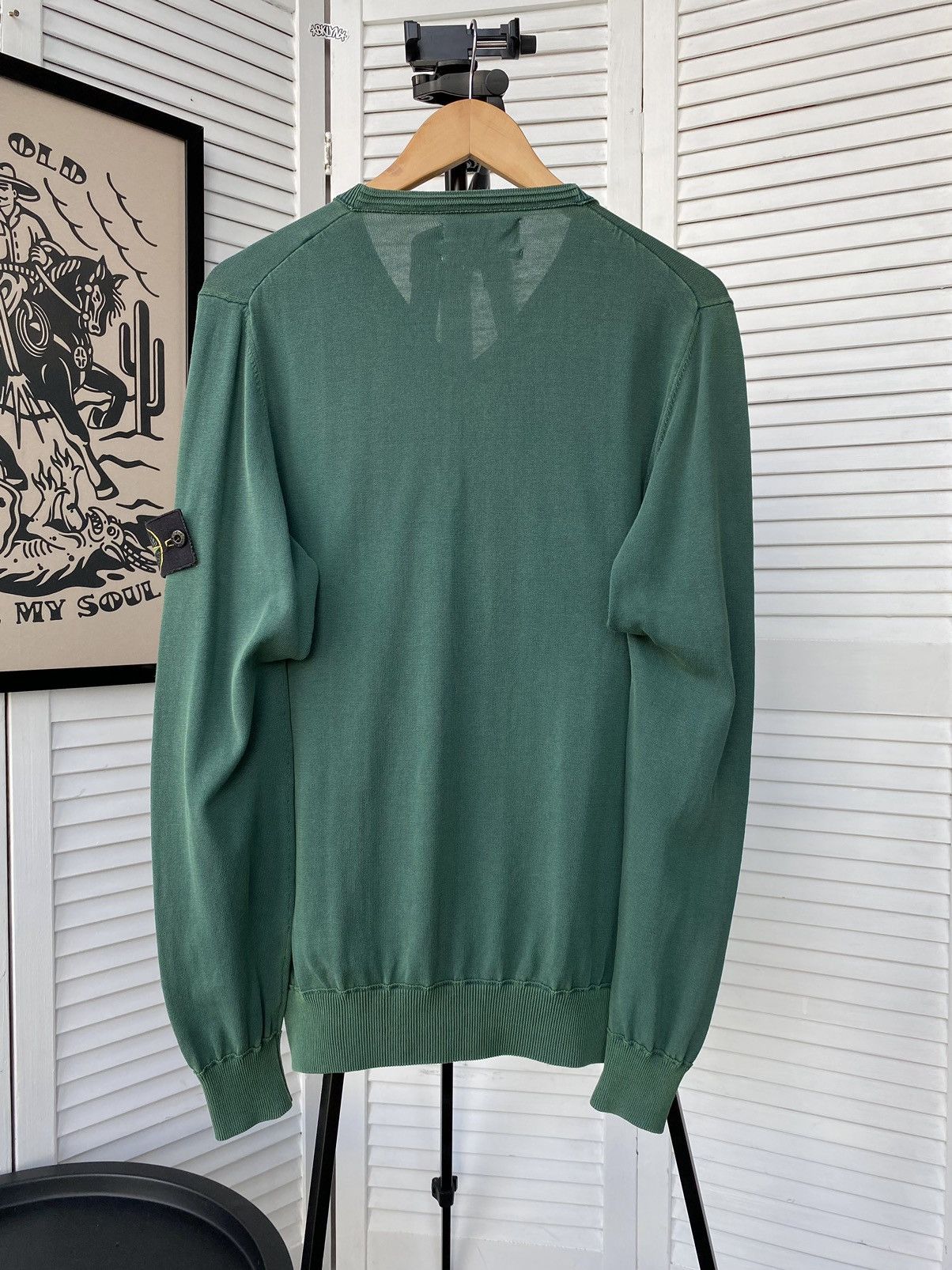 Stone Island × Vintage Vintage Stone Island V Neck Summer Knitwear Sweater Size US L / EU 52-54 / 3 - 2 Thumbnail