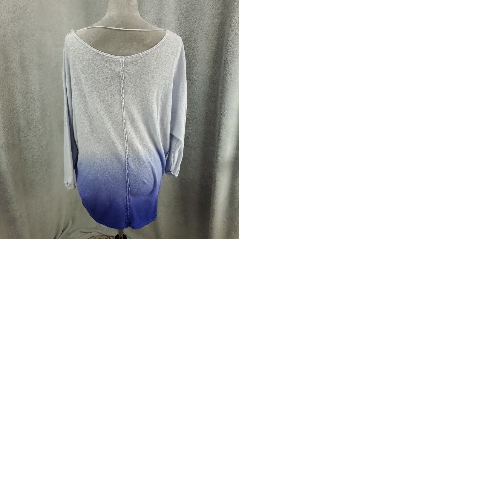 Vintage We The Free New Free People Linen Top Oversize Medium Blue Ombré Blouse NWT Size M / US 6-8 / IT 42-44 - 9 Thumbnail