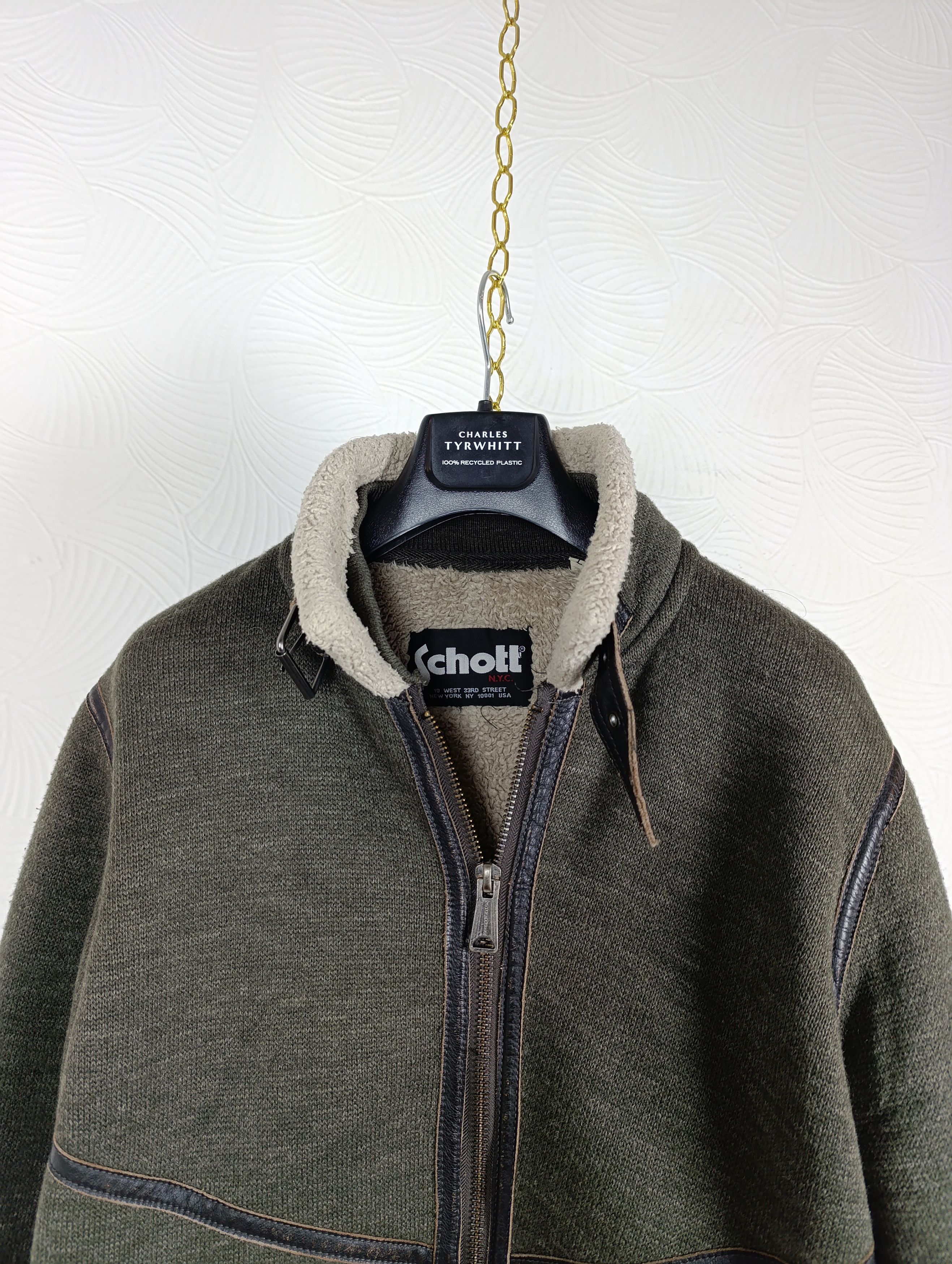 Schott SCHOTT VINTAGE MENS SHERPA JACKET Size US L / EU 52-54 / 3 - 2 Thumbnail