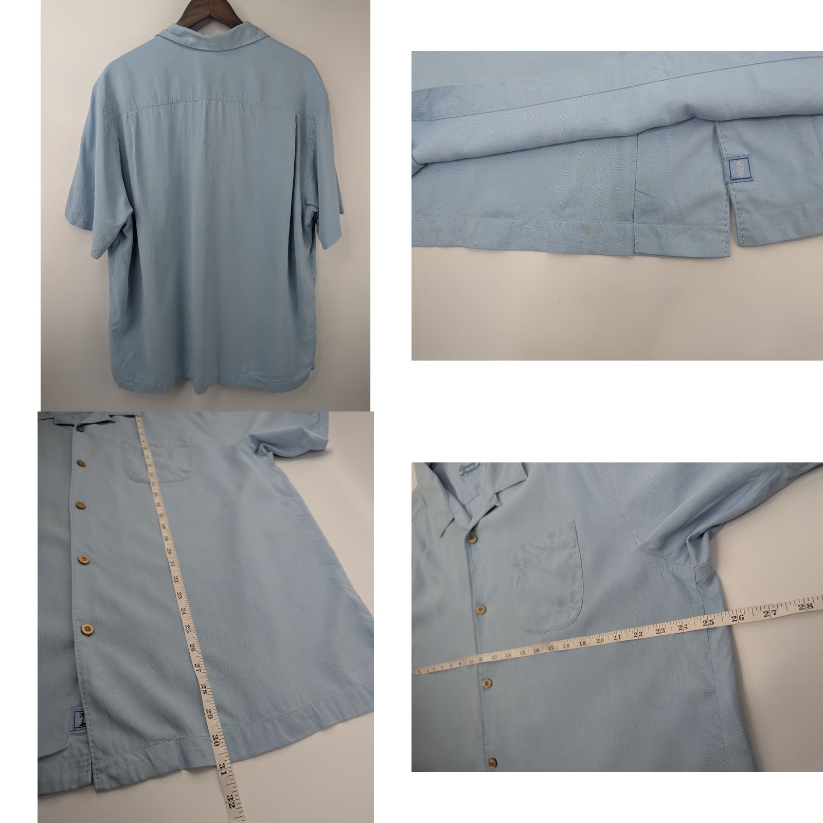 Tommy Bahama Tommy Bahama Silk Original Fit Camp Shirt Light Blue Men’s XL Silk Button-Up Shirt Split Collar Beach Casual Size US XL / EU 56 / 4 - 8 Thumbnail