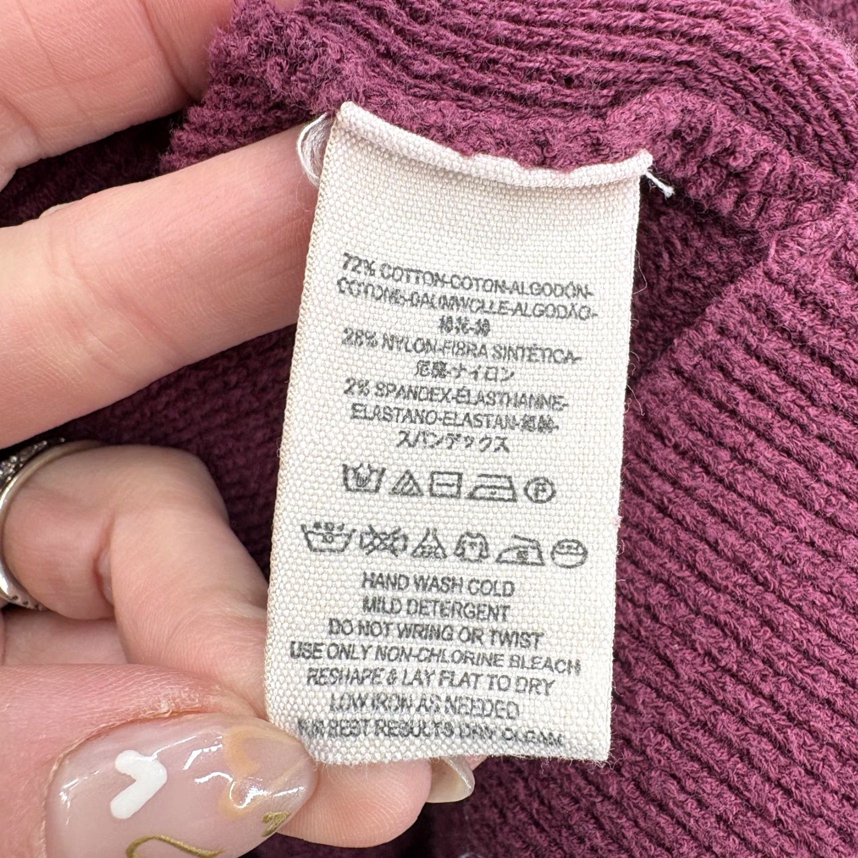 Free People Free People Sweater Womens XS Purple Cowl Neck Ribbed Knit Pullover Relaxed Size XS / US 0-2 / IT 36-38 - 5 Thumbnail