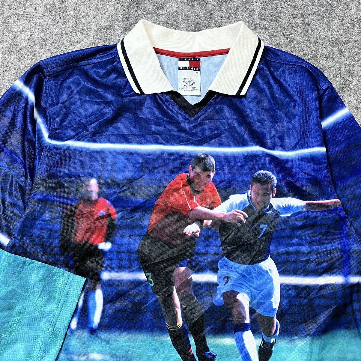 Tommy Hilfiger × Vintage Rare! Tommy Hilfiger Jersey Vintage. Size US L / EU 52-54 / 3 - 3 Thumbnail