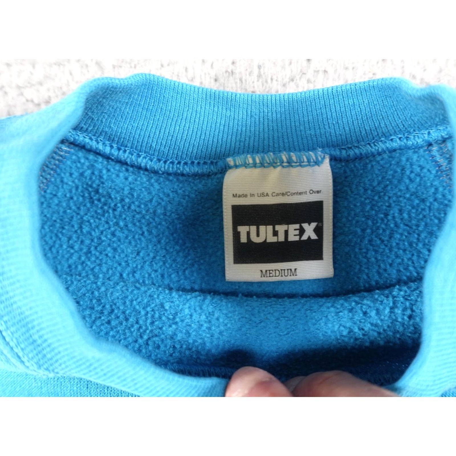 Tultex VINTAGE Tultex Sweatshirt Womens M Blue Blank Crewneck Fleece Pullover 90s Mens Womens Boys Girls Size M / US 6-8 / IT 42-44 - 2 Thumbnail