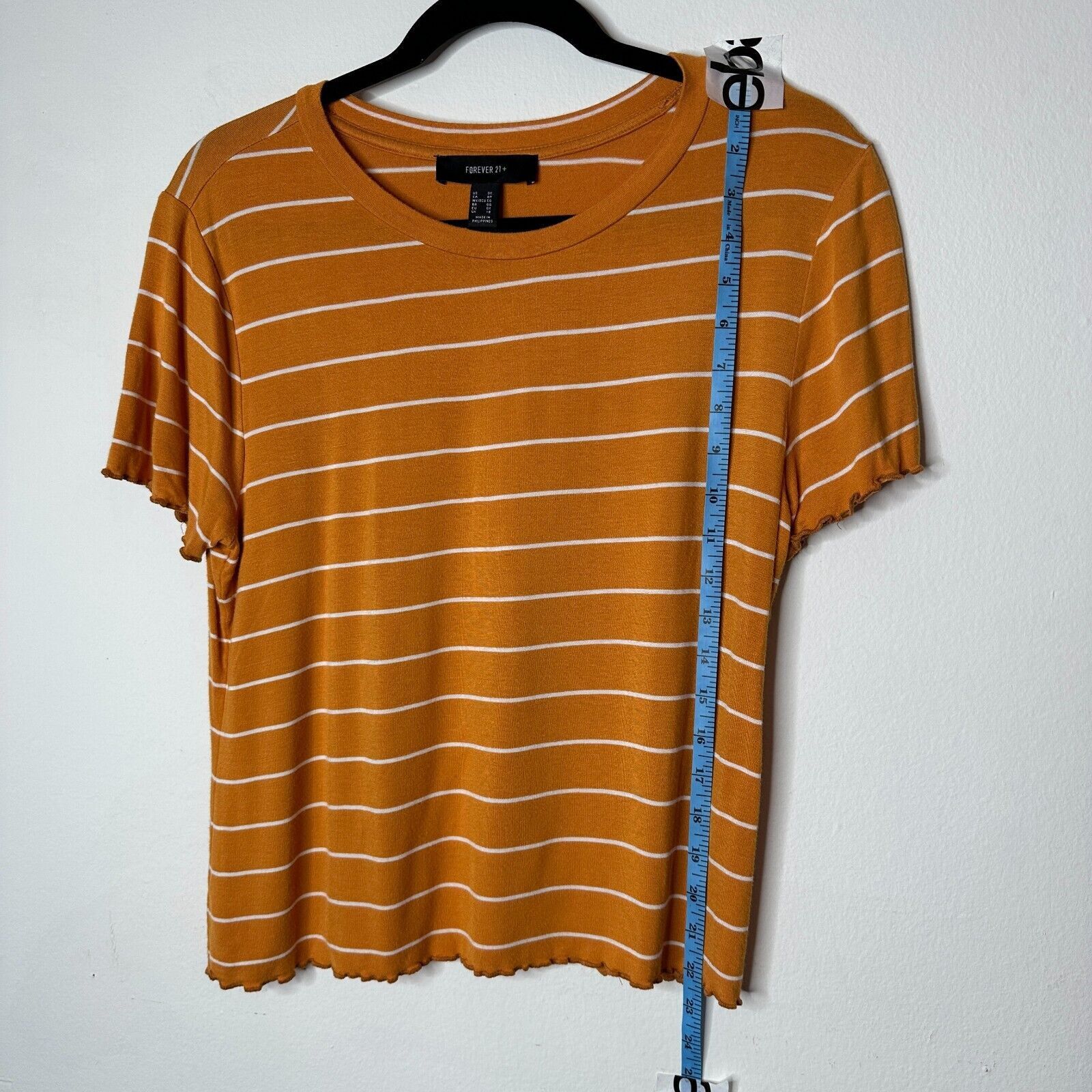 Forever 21 Forever 21 Orange White Stripe Short Sleeve Lettuce Edge 0X Size XS / US 0-2 / IT 36-38 - 7 Thumbnail