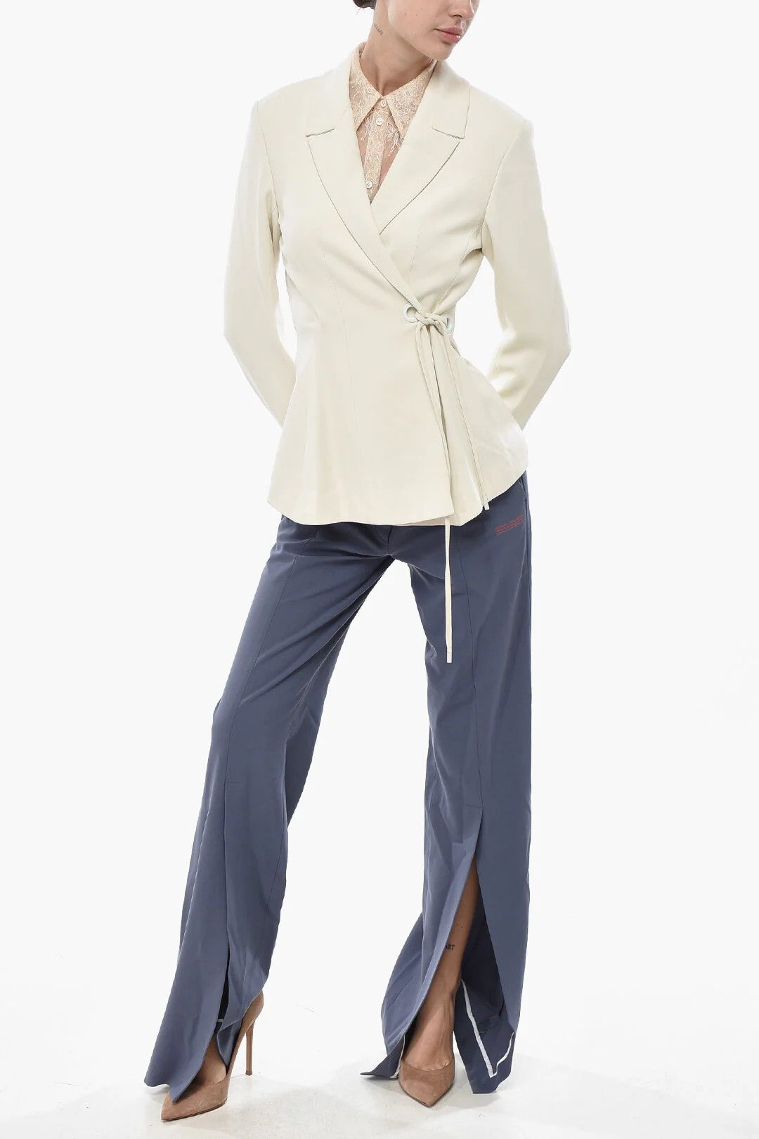 Off-White og1mm0426 Lined Blazer in White Size S / US 4 / IT 40 - 4 Thumbnail