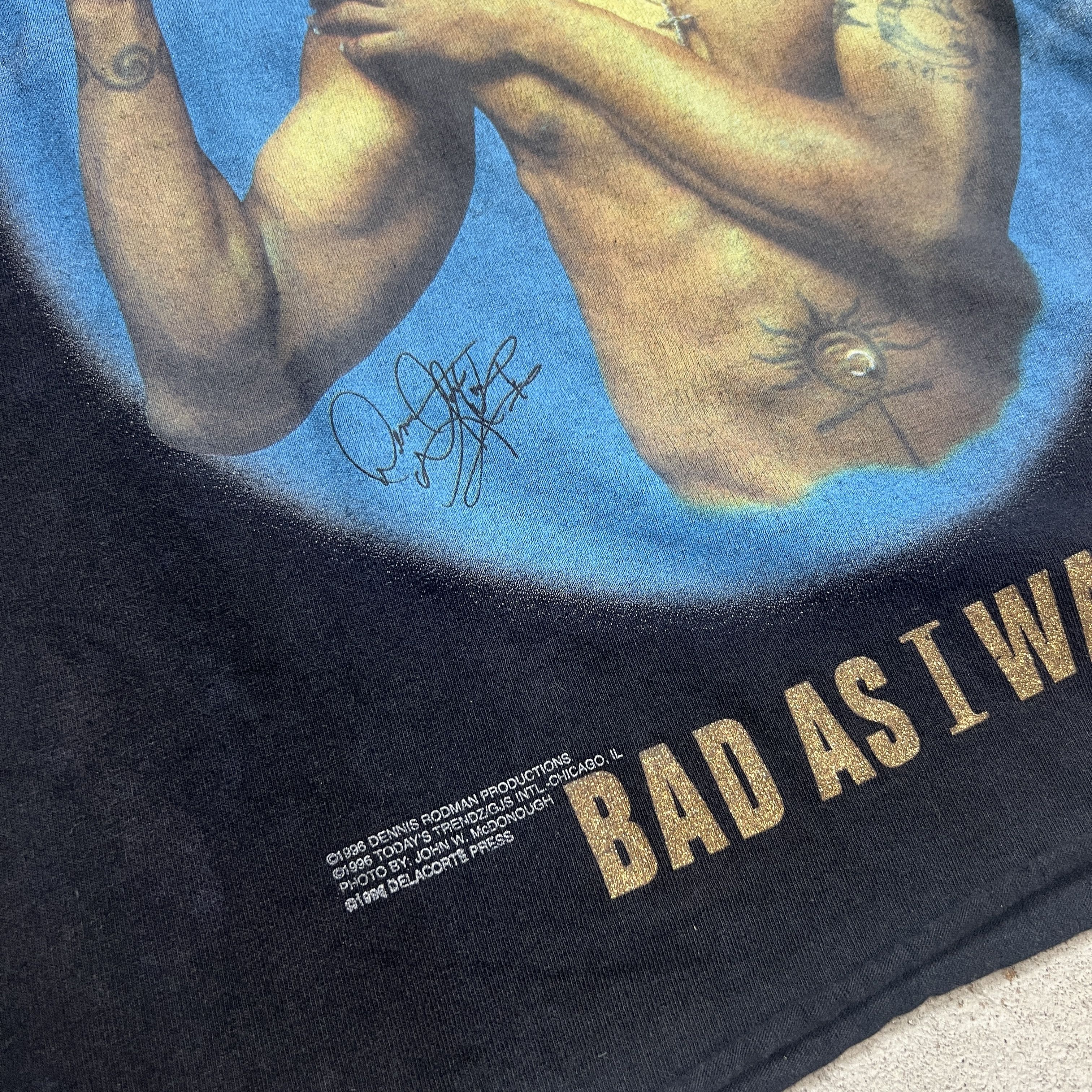 Vintage 1996 Dennis Rodman Bad as I Wanna Be Promo Tee Size US M / EU 48-50 / 2 - 2 Thumbnail