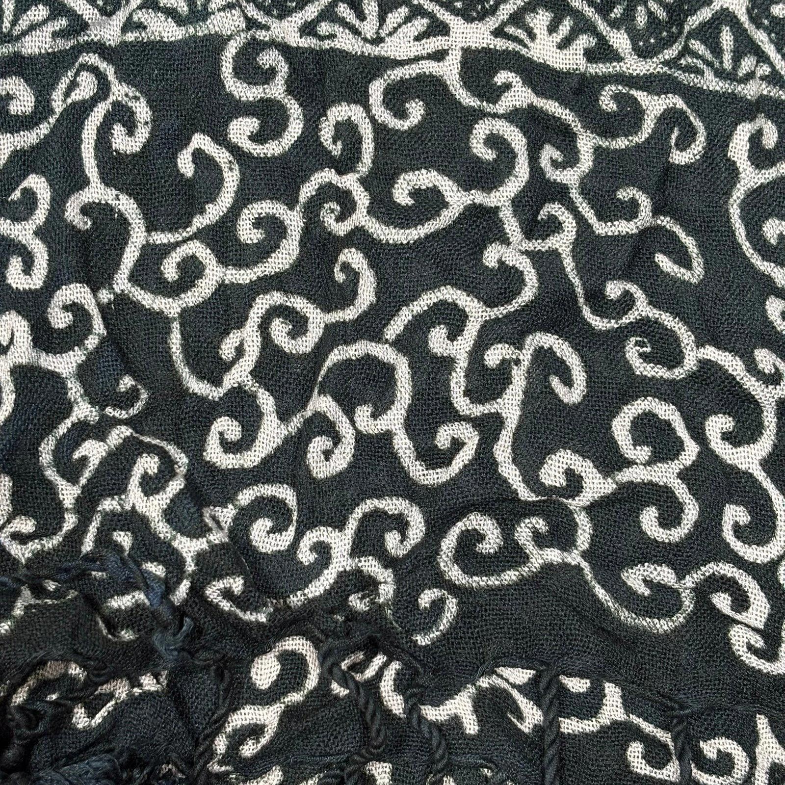 Other Vintage Bohemian Patterned Scarf with Fringe Size ONE SIZE - 3 Thumbnail