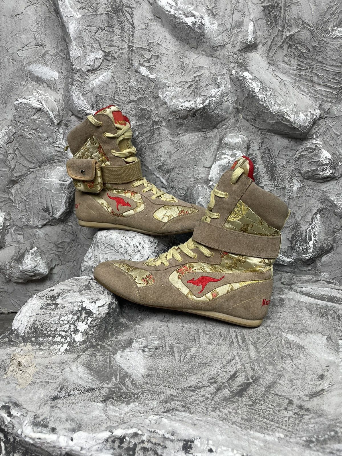 Japanese Brand × Vintage 2000s Y2K Punk Pocket Rare High Shoes Chinese Satin Pattern Size US 8 / IT 38 - 2 Thumbnail
