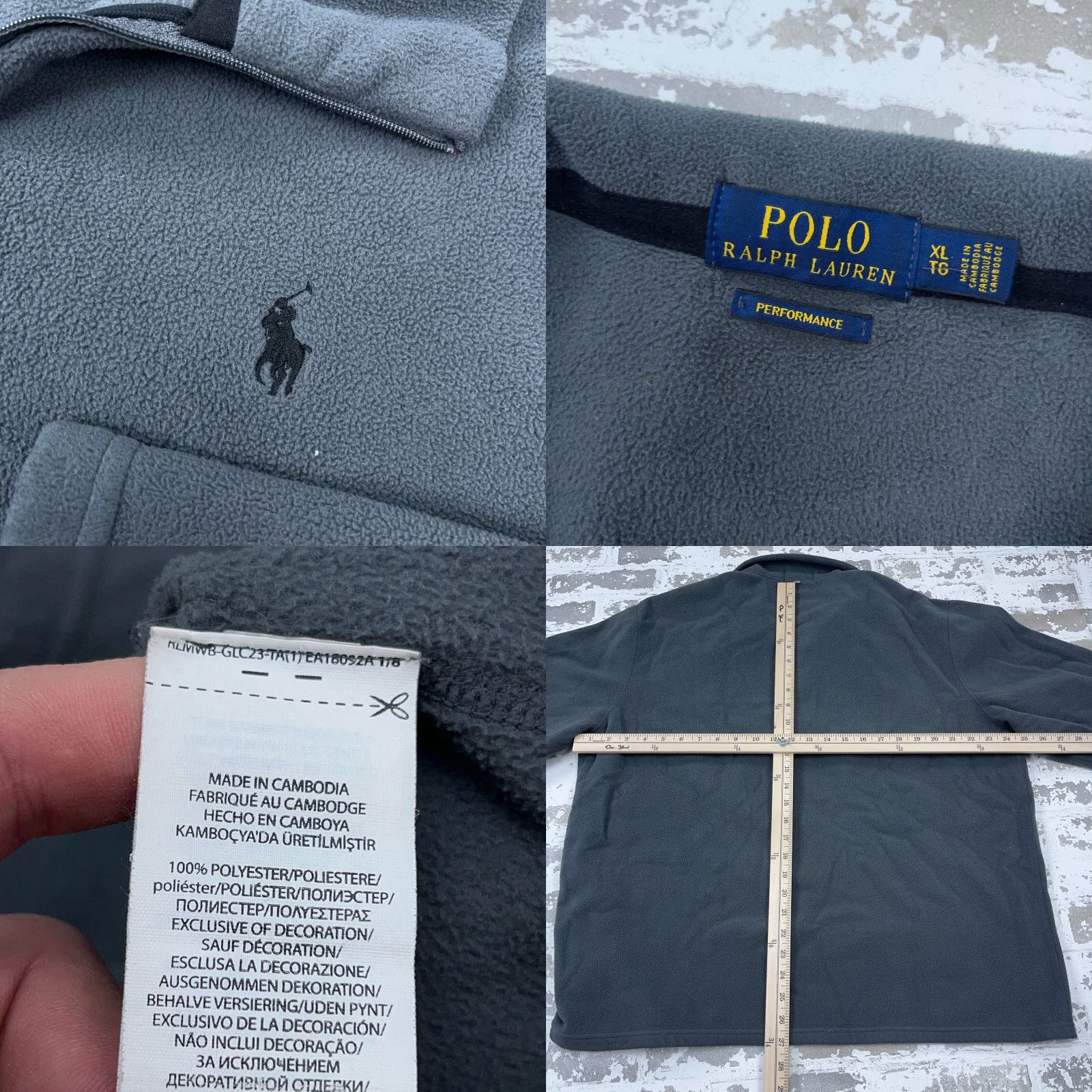 Polo Ralph Lauren Ralph Lauren Pullover Jacket Men XL Gray Black Fleece 1/4 Zip Polo Pony Size US XL / EU 56 / 4 - 8 Thumbnail