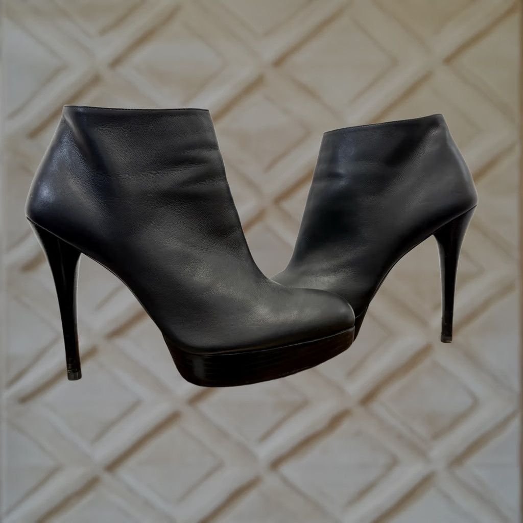 Stuart Weitzman Stuart Weitzman Boots Womens Black Ankle Napa Leather Platform Gran Booties Size US 10 / IT 40 - 1 Thumbnail