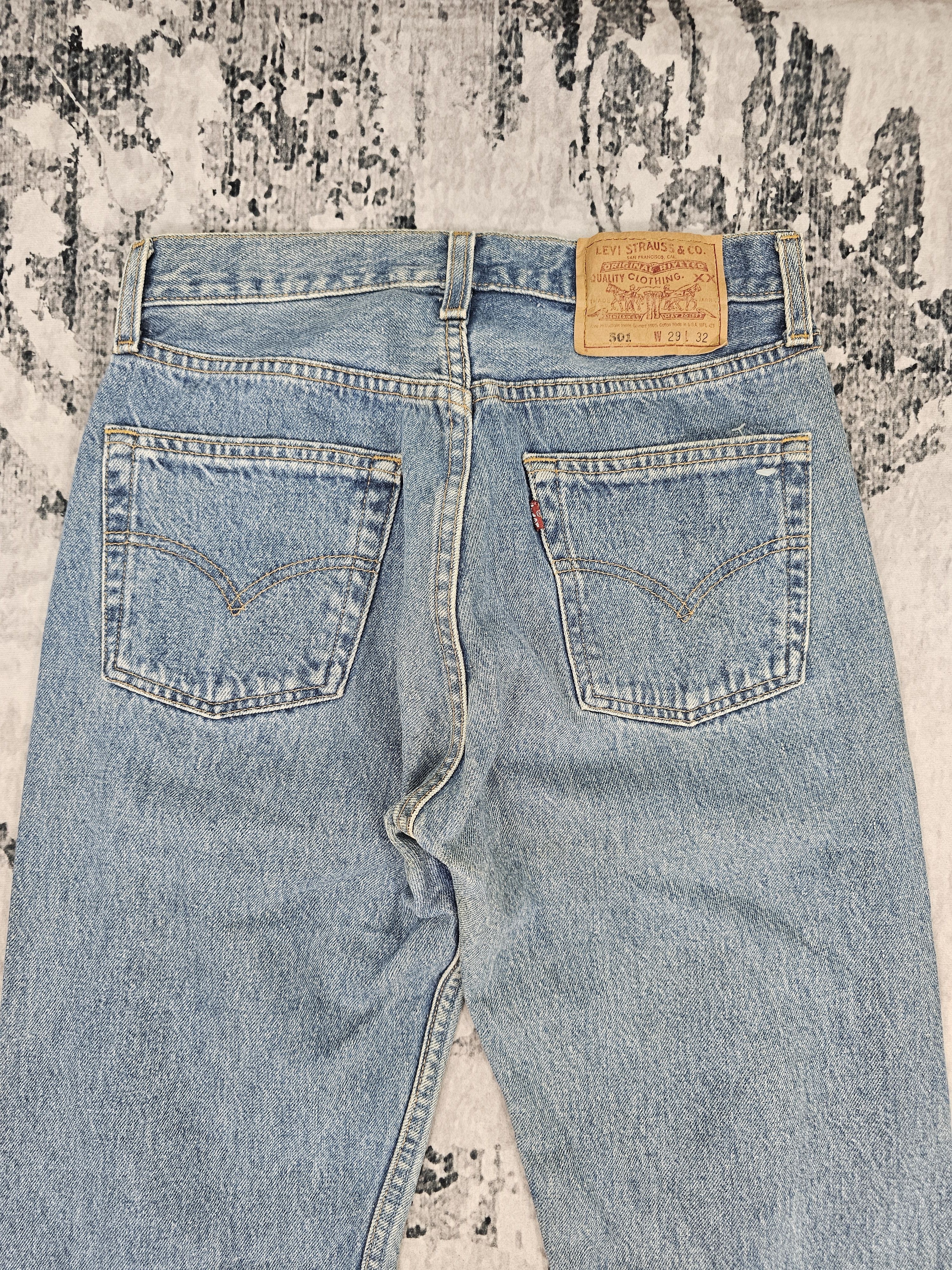 Levi's Vintage LEVIS 501 Ripped Blue Jeans L0449 Size 27X31.5 Size US 27 - 9 Thumbnail