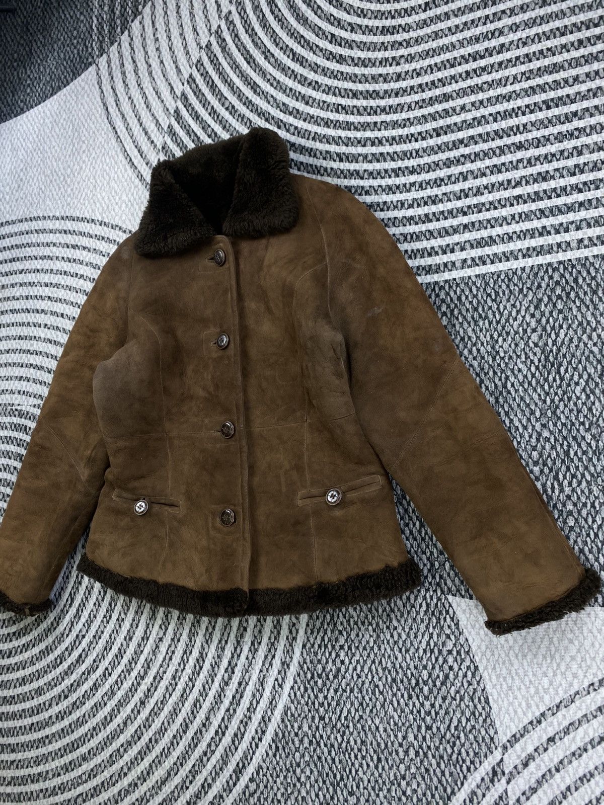 Vintage Vintage Japanese Fashion Collar Sherpa Brown Leather Jacket Size US M / EU 48-50 / 2 - 4 Thumbnail