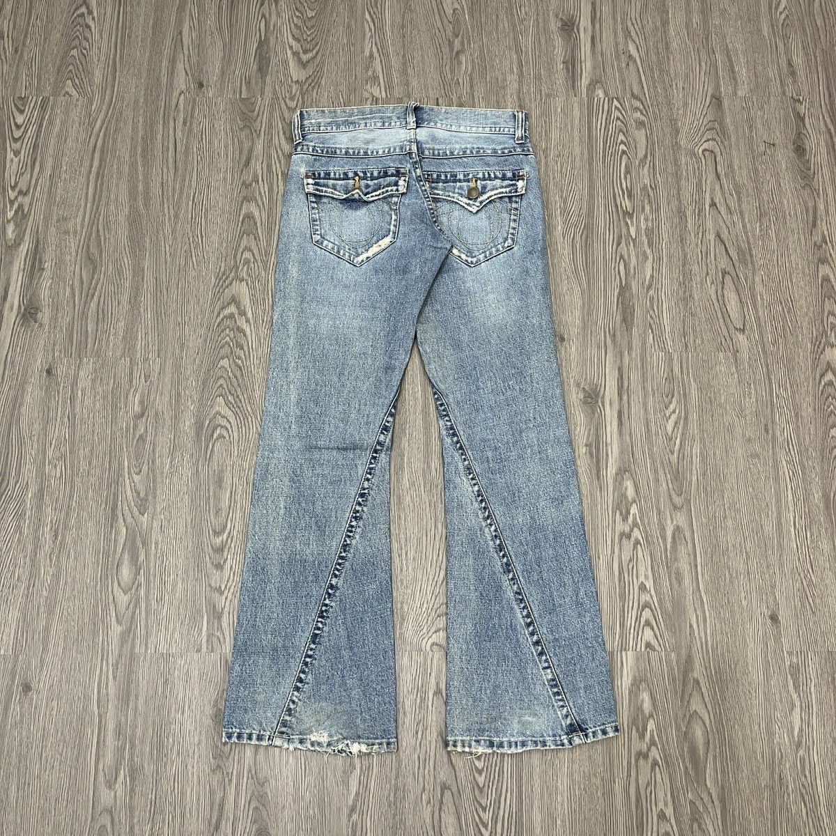 Japanese Brand Unknow - Flared Non-Alignmend Faded Denim ifsix Lgb Style Size US 29 - 10 Thumbnail